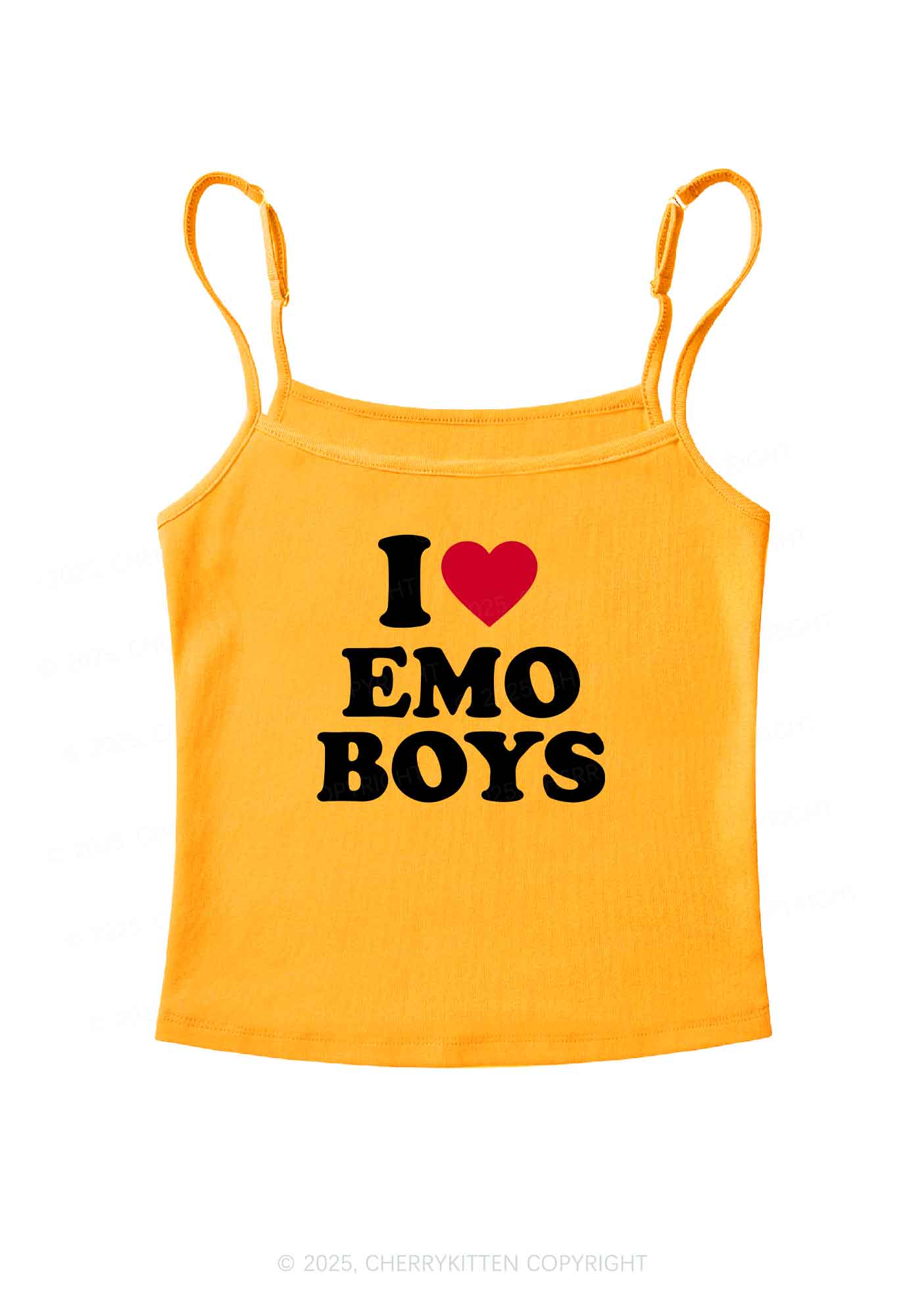 I Love Emo Boys Y2K Spaghetti Strap Cami Cherrykitten - Image 6
