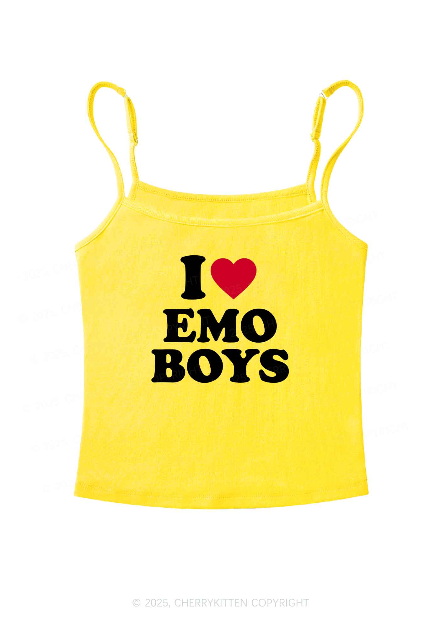 I Love Emo Boys Y2K Spaghetti Strap Cami Cherrykitten - Image 7
