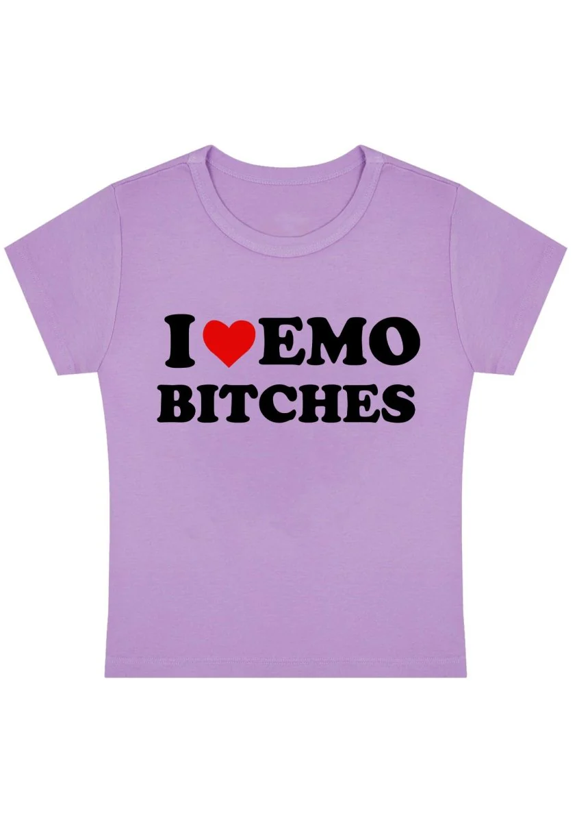 I Love Emo Bxxches Y2K Baby Tee - Image 4