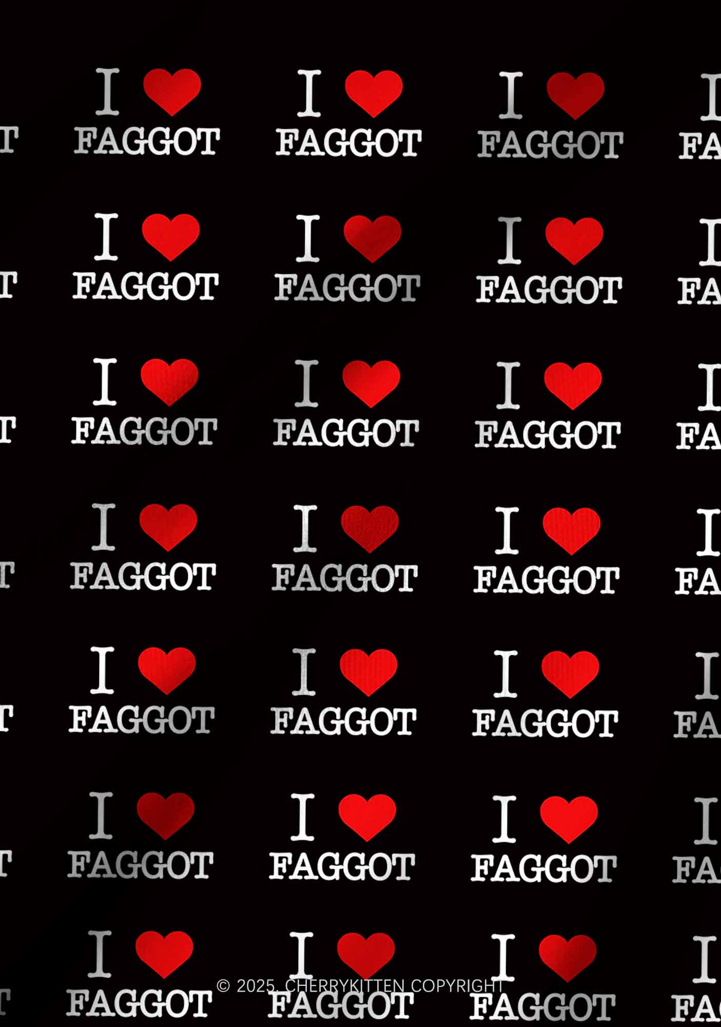 I Love Faggot Valentine's Day Y2K Print Long Sleeve Pajama Set Cherrykitten - Image 8