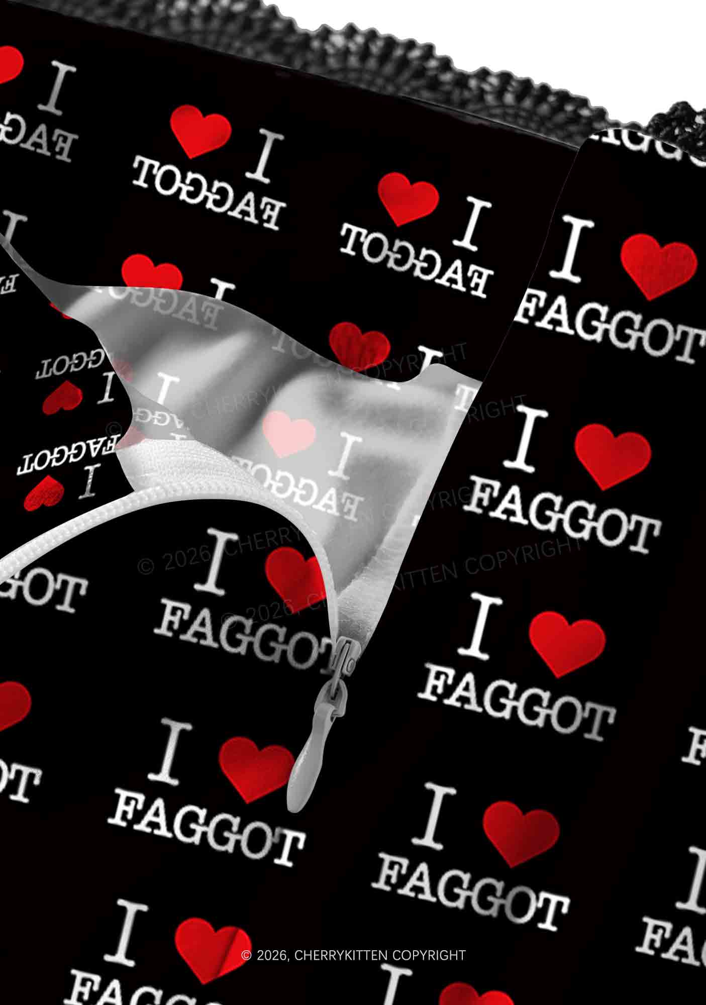 I Love Faggot Valentine's Day Y2K Print Midi Skirt Cherrykitten - Image 5