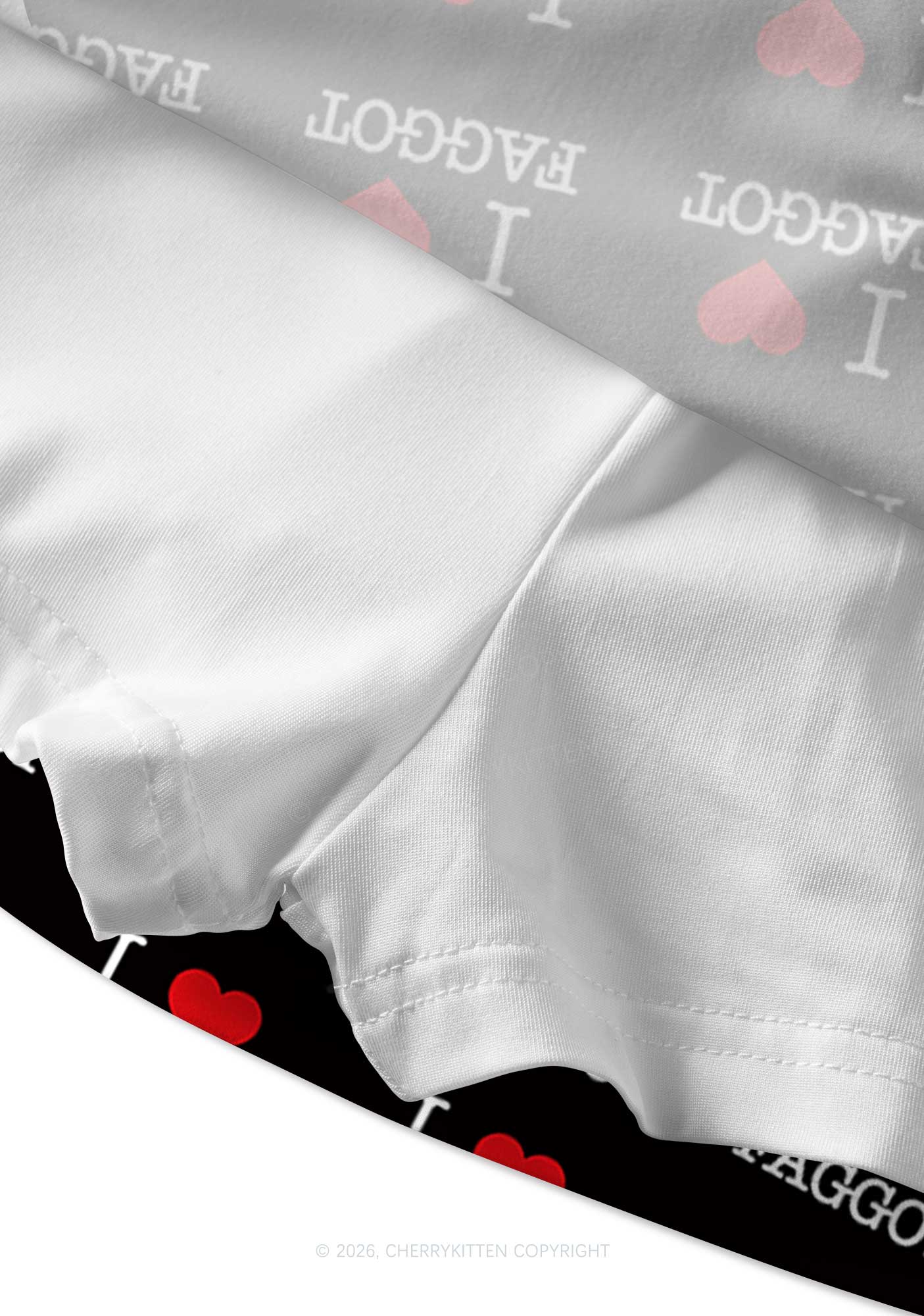 I Love Faggot Valentine's Day Y2K Print Mini Skirt Cherrykitten - Image 3