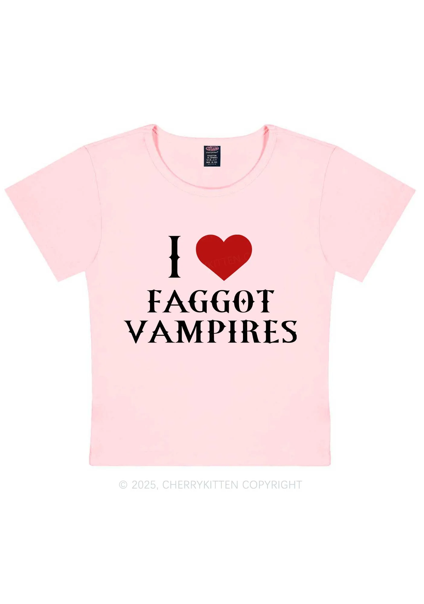 Halloween I Love Faggot Vampires Pride Y2K Baby Tee Cherrykitten - Image 11