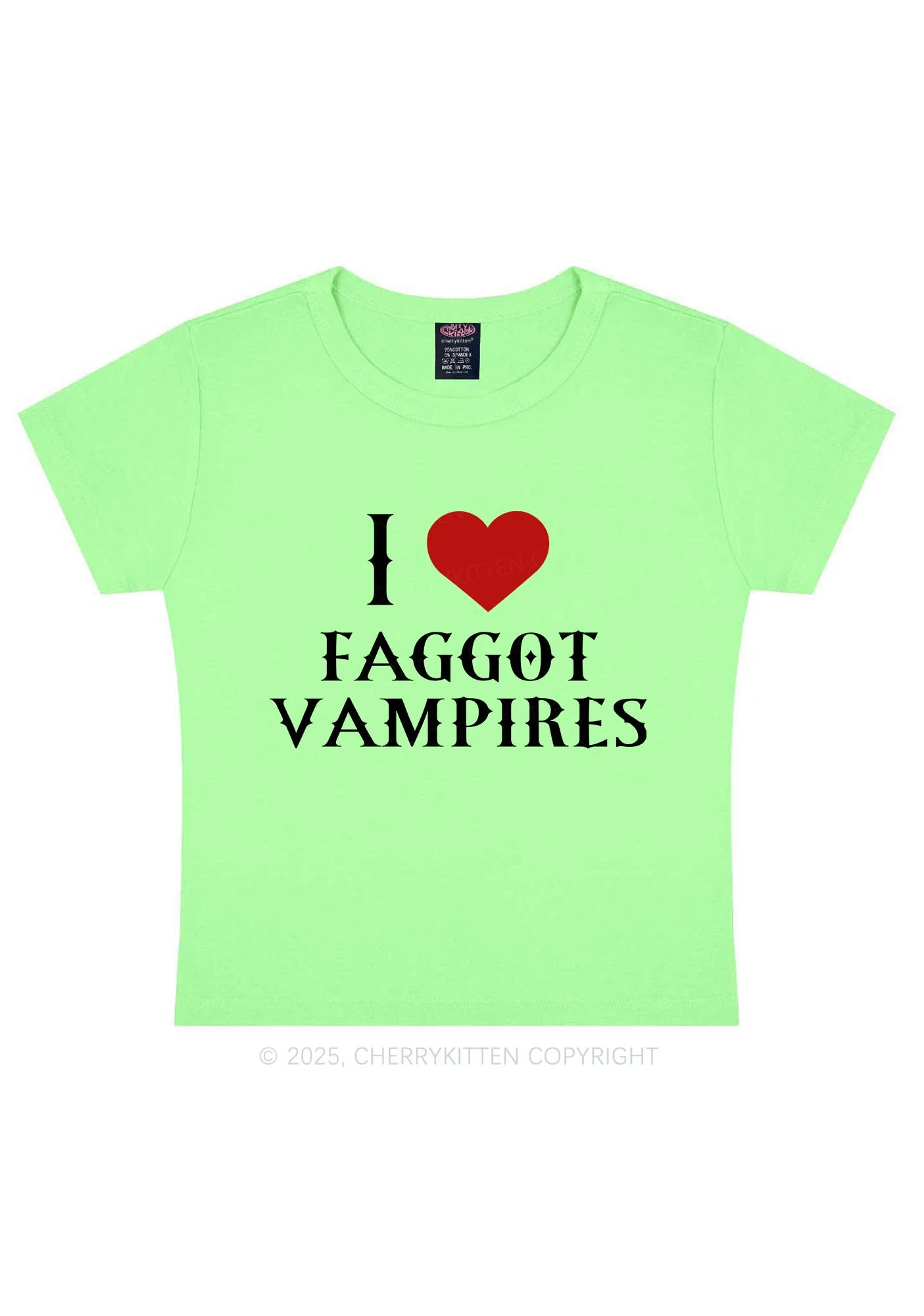 Halloween I Love Faggot Vampires Pride Y2K Baby Tee Cherrykitten - Image 12