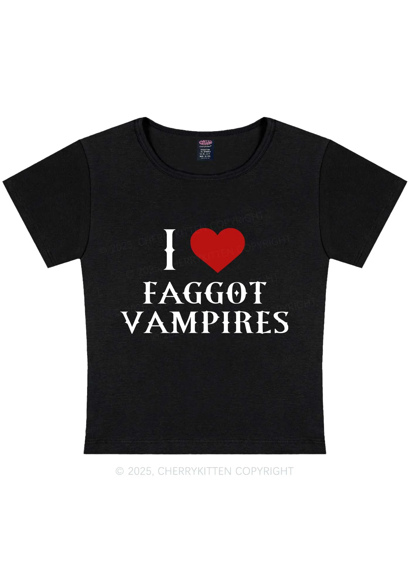 Halloween I Love Faggot Vampires Pride Y2K Baby Tee Cherrykitten - Image 4