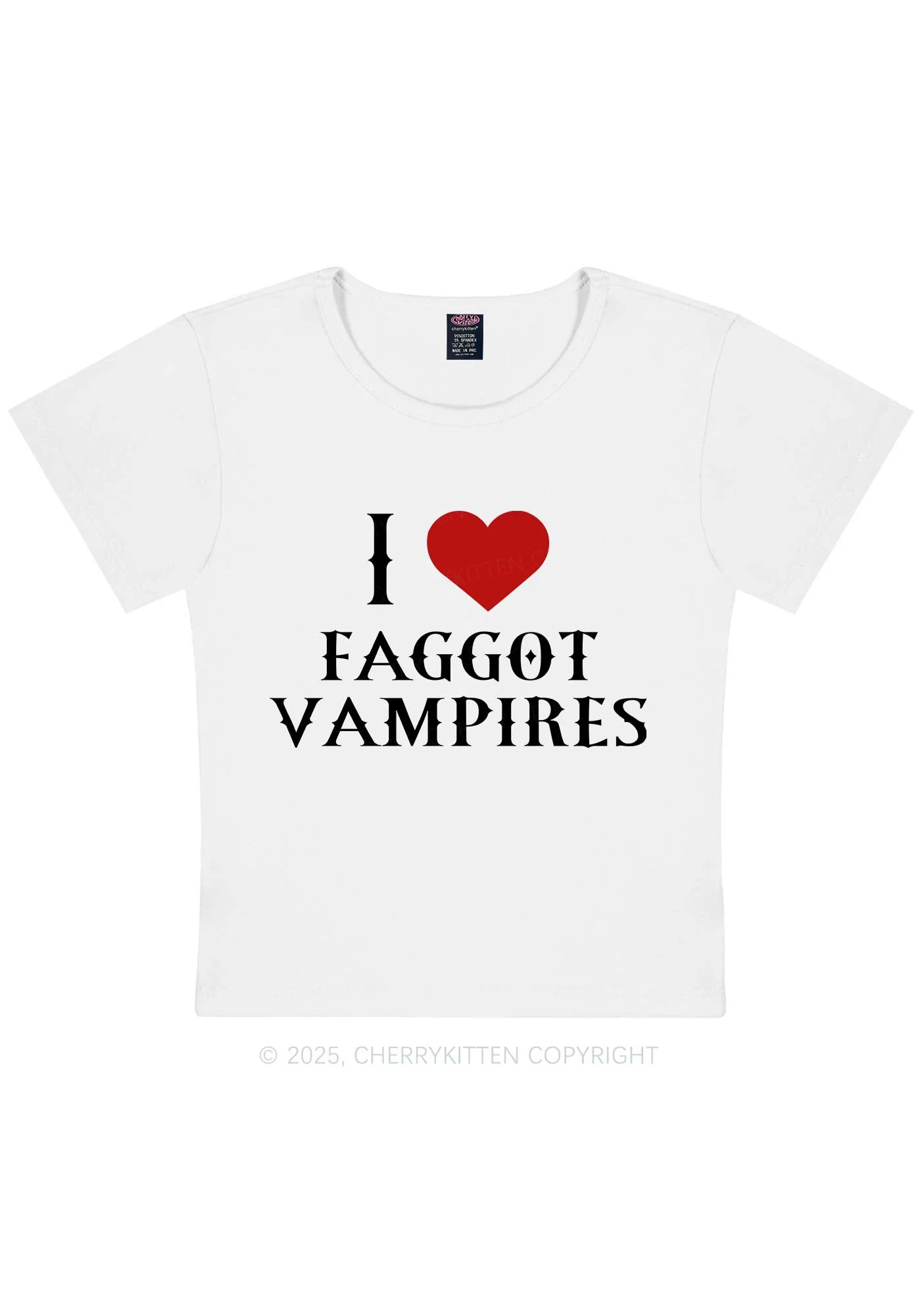 Halloween I Love Faggot Vampires Pride Y2K Baby Tee Cherrykitten - Image 5