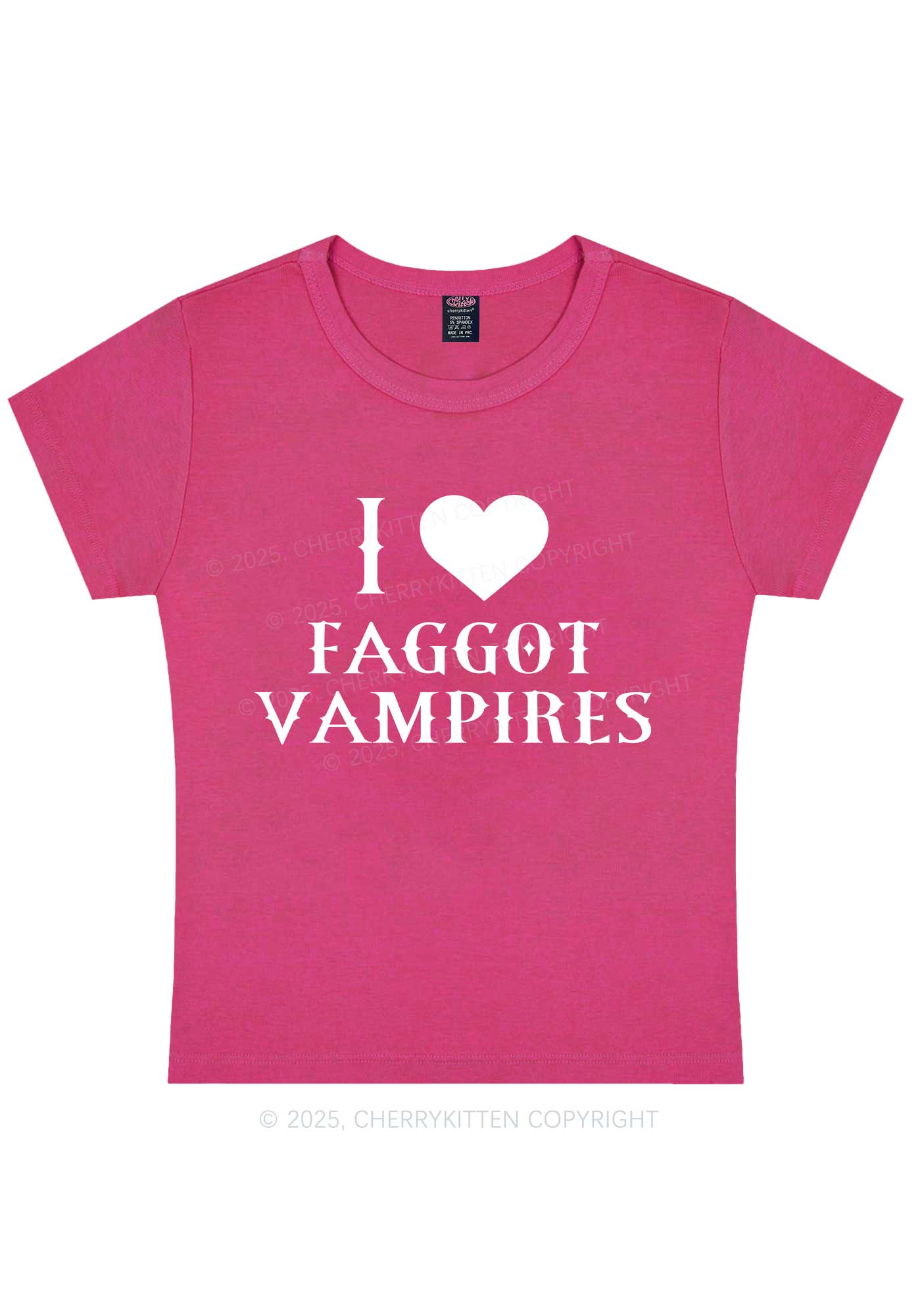Halloween I Love Faggot Vampires Pride Y2K Baby Tee Cherrykitten - Image 6