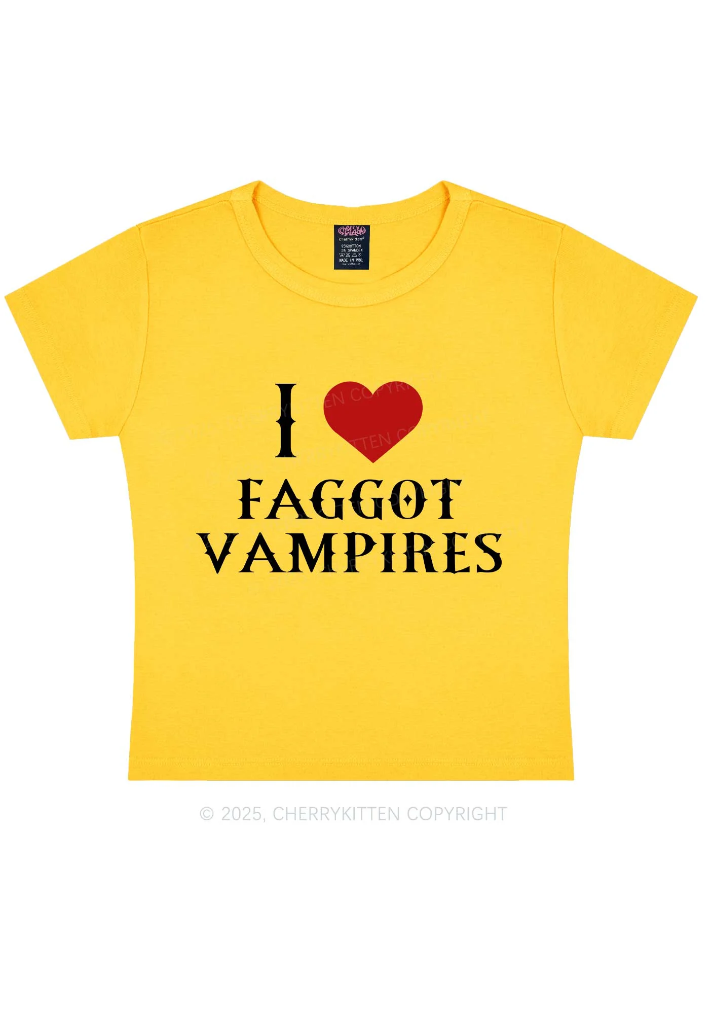 Halloween I Love Faggot Vampires Pride Y2K Baby Tee Cherrykitten - Image 7