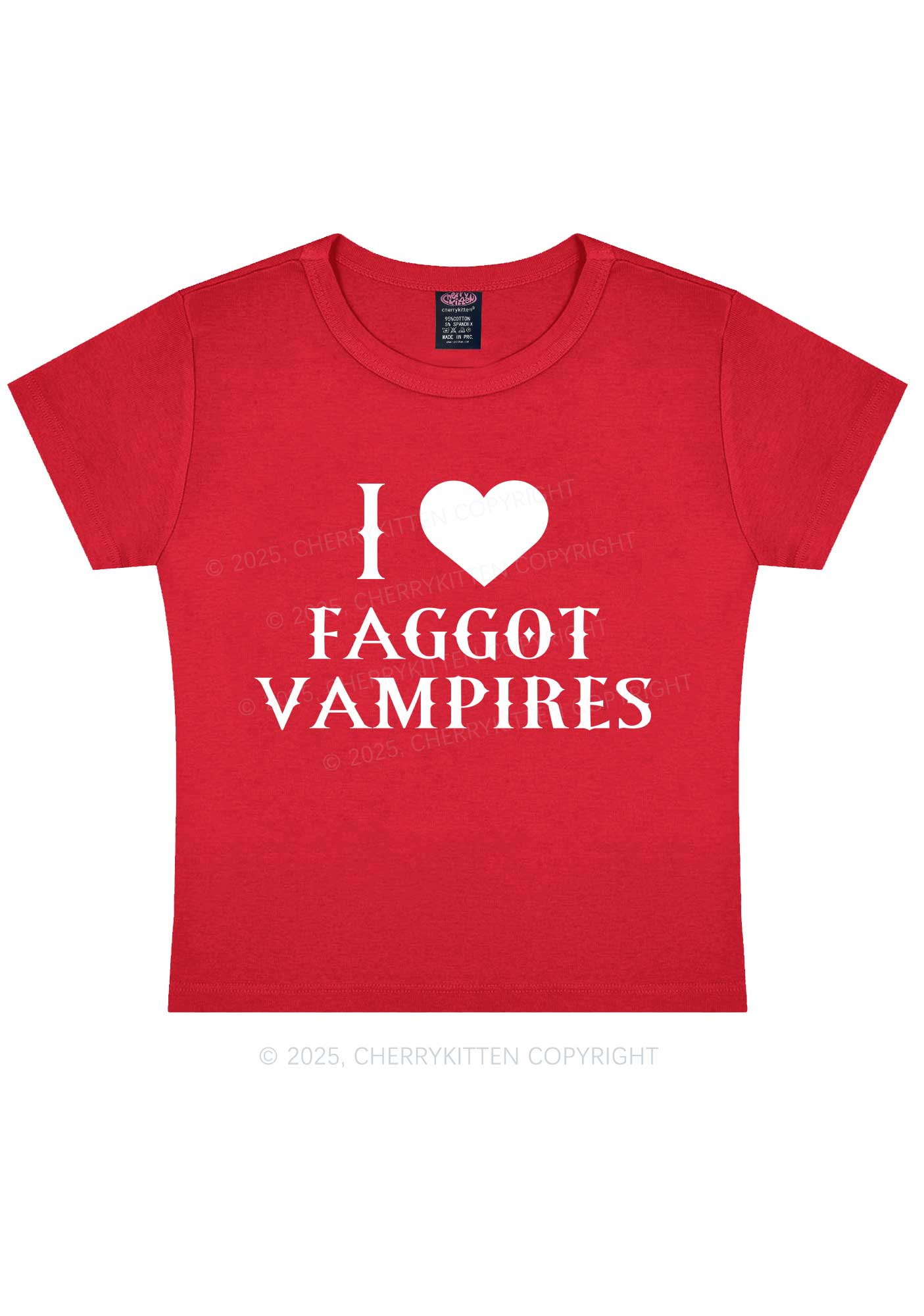 Halloween I Love Faggot Vampires Pride Y2K Baby Tee Cherrykitten - Image 8