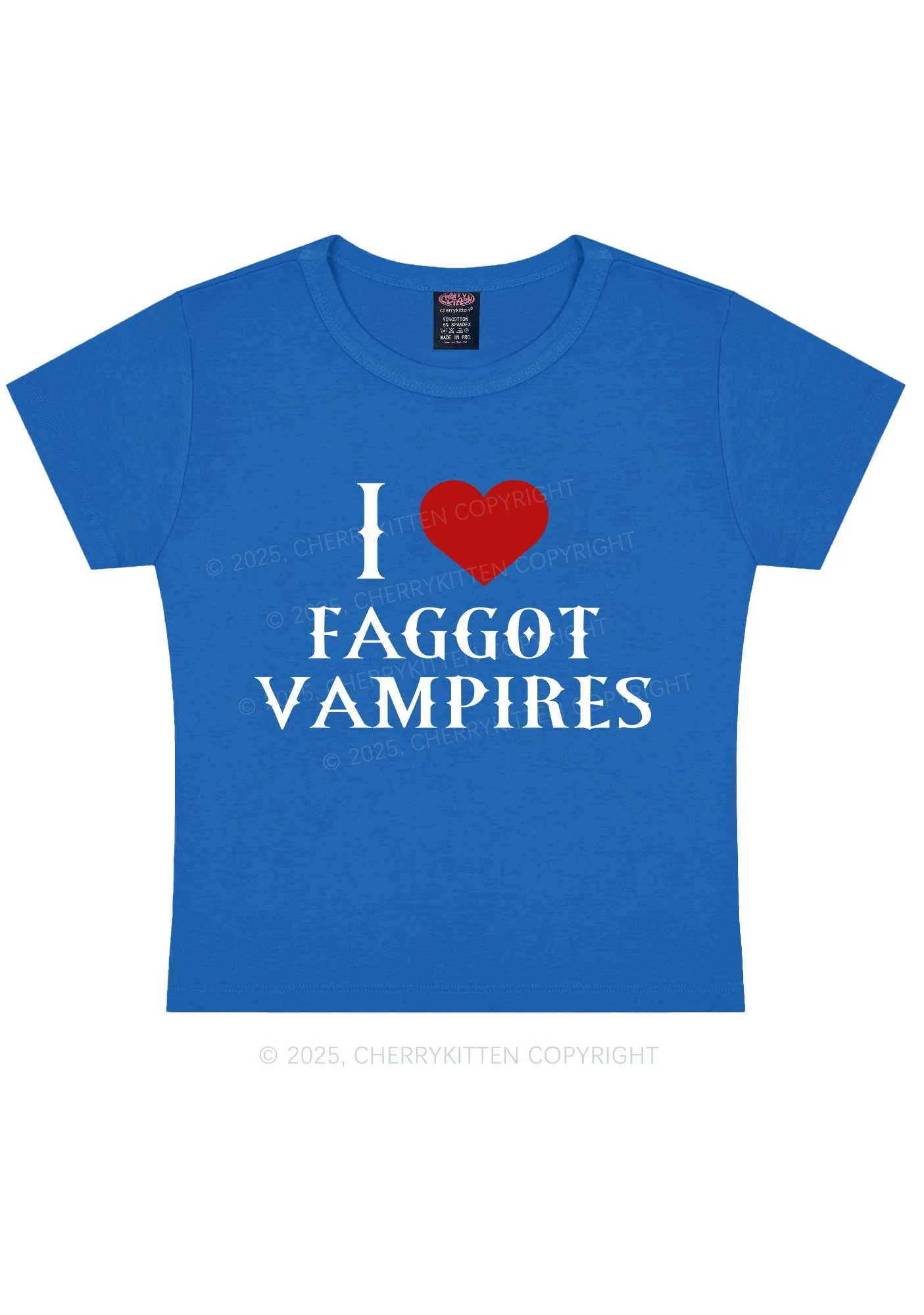 Halloween I Love Faggot Vampires Pride Y2K Baby Tee Cherrykitten - Image 9