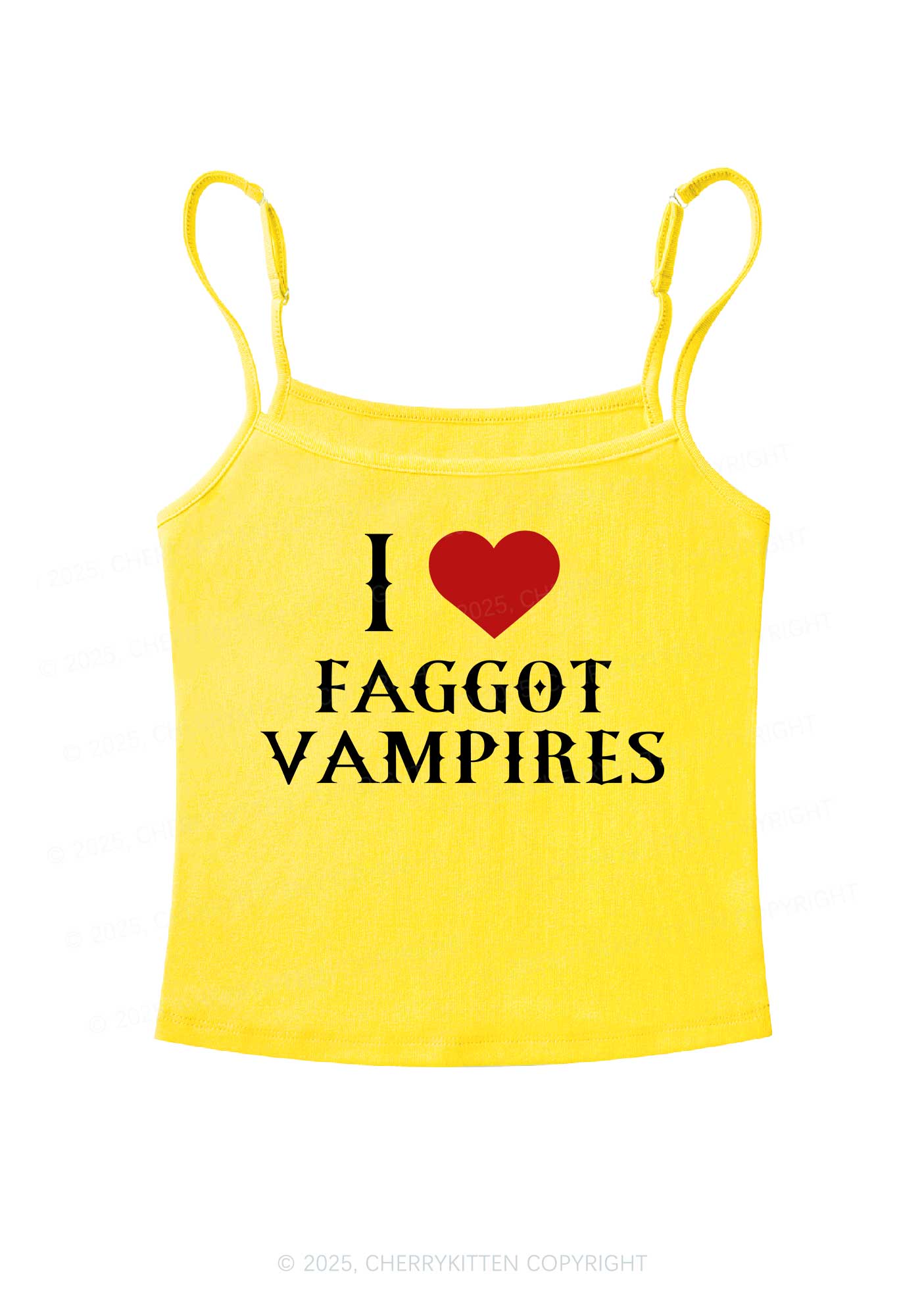 Halloween I Love Faggot Vampires Pride Y2K Spaghetti Strap Cami Cherrykitten - Image 3
