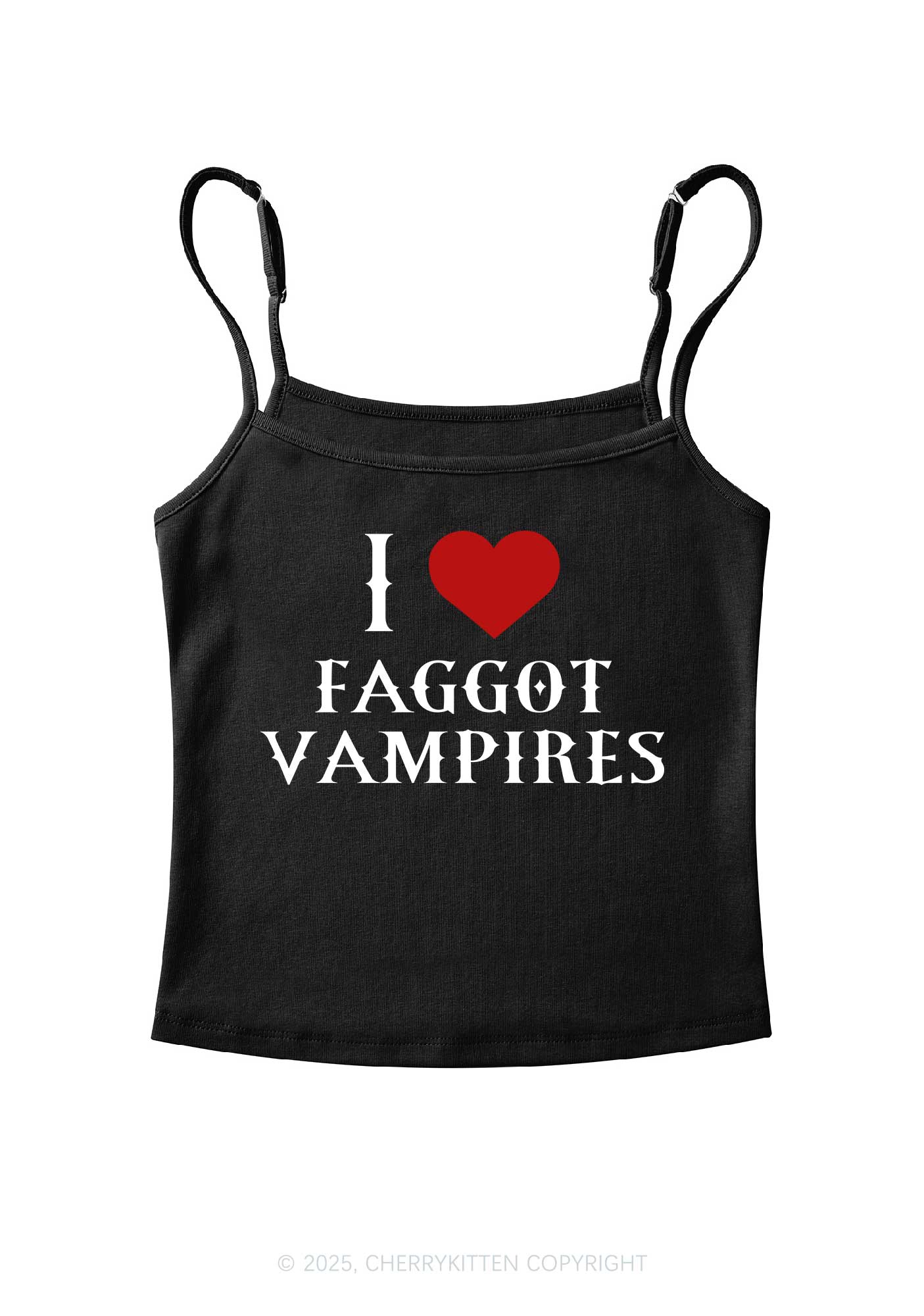 Halloween I Love Faggot Vampires Pride Y2K Spaghetti Strap Cami Cherrykitten - Image 4