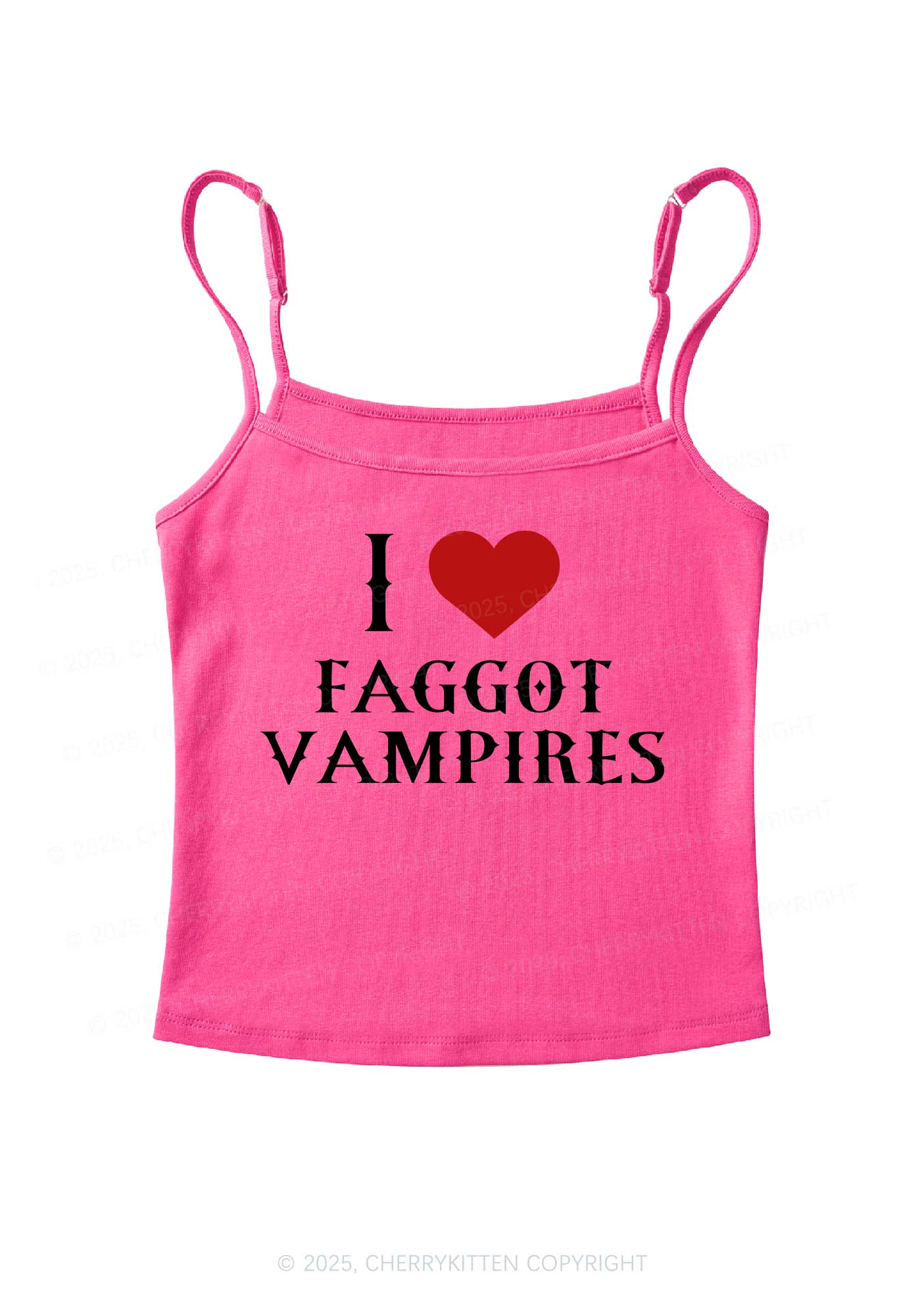 Halloween I Love Faggot Vampires Pride Y2K Spaghetti Strap Cami Cherrykitten - Image 6