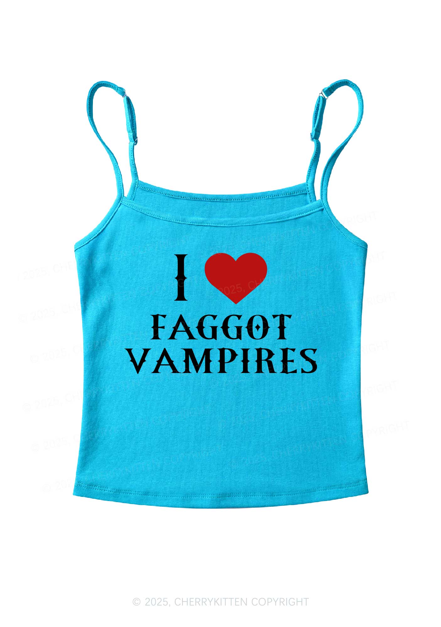 Halloween I Love Faggot Vampires Pride Y2K Spaghetti Strap Cami Cherrykitten - Image 7