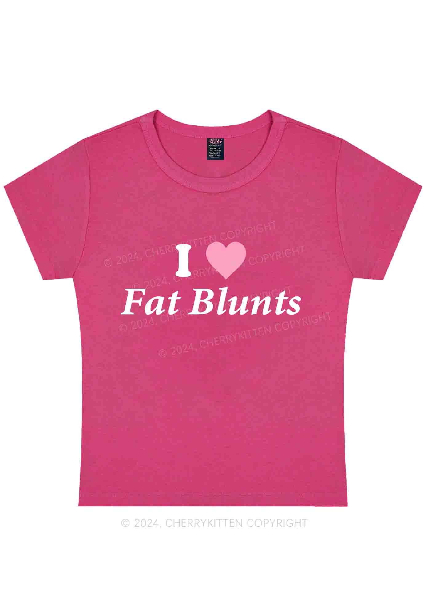 I Love Fat Blunts Y2K Baby Tee Cherrykitten - Image 7