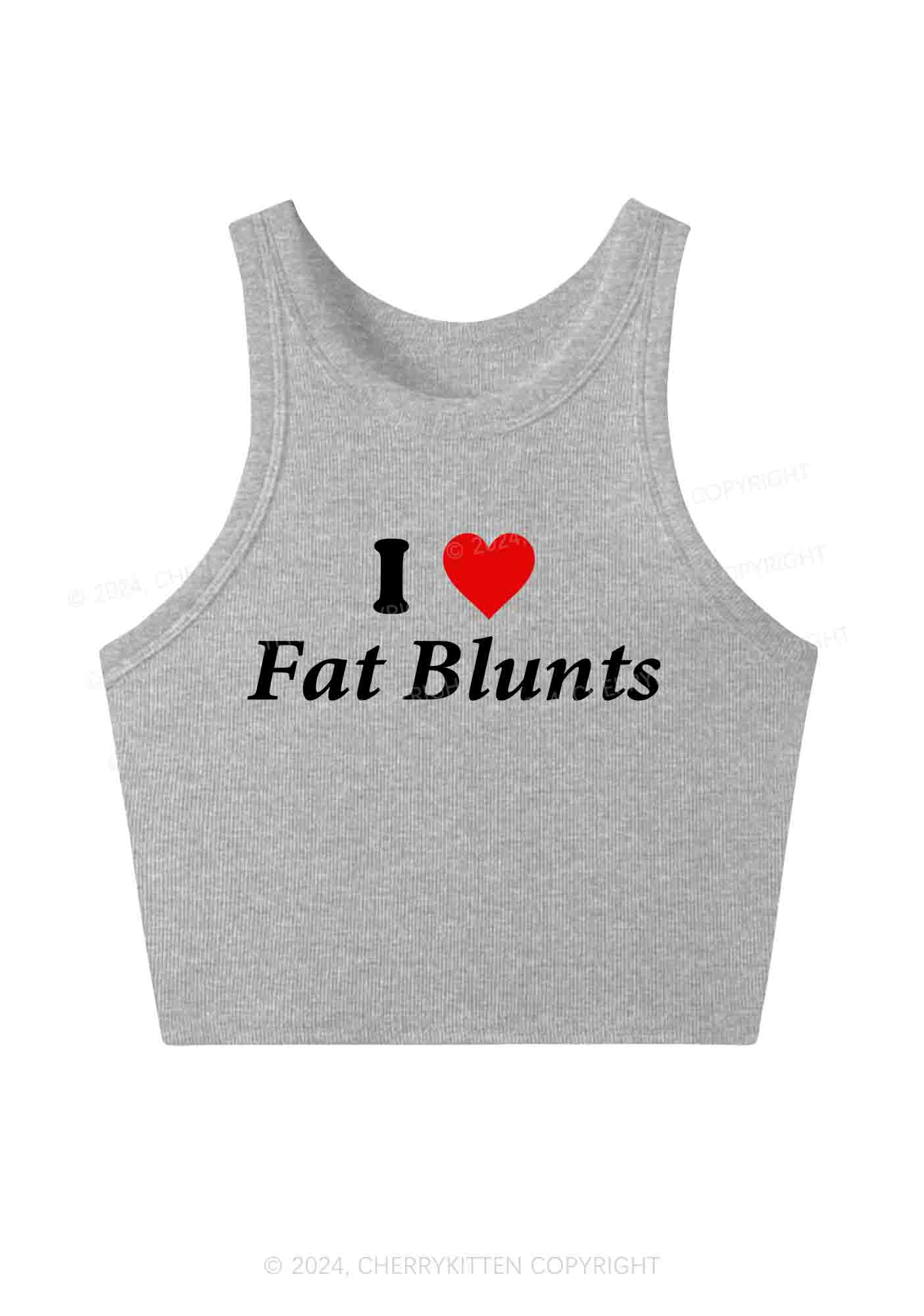 I Love Fat Blunts Y2K Crop Tank Top Cherrykitten - Image 4