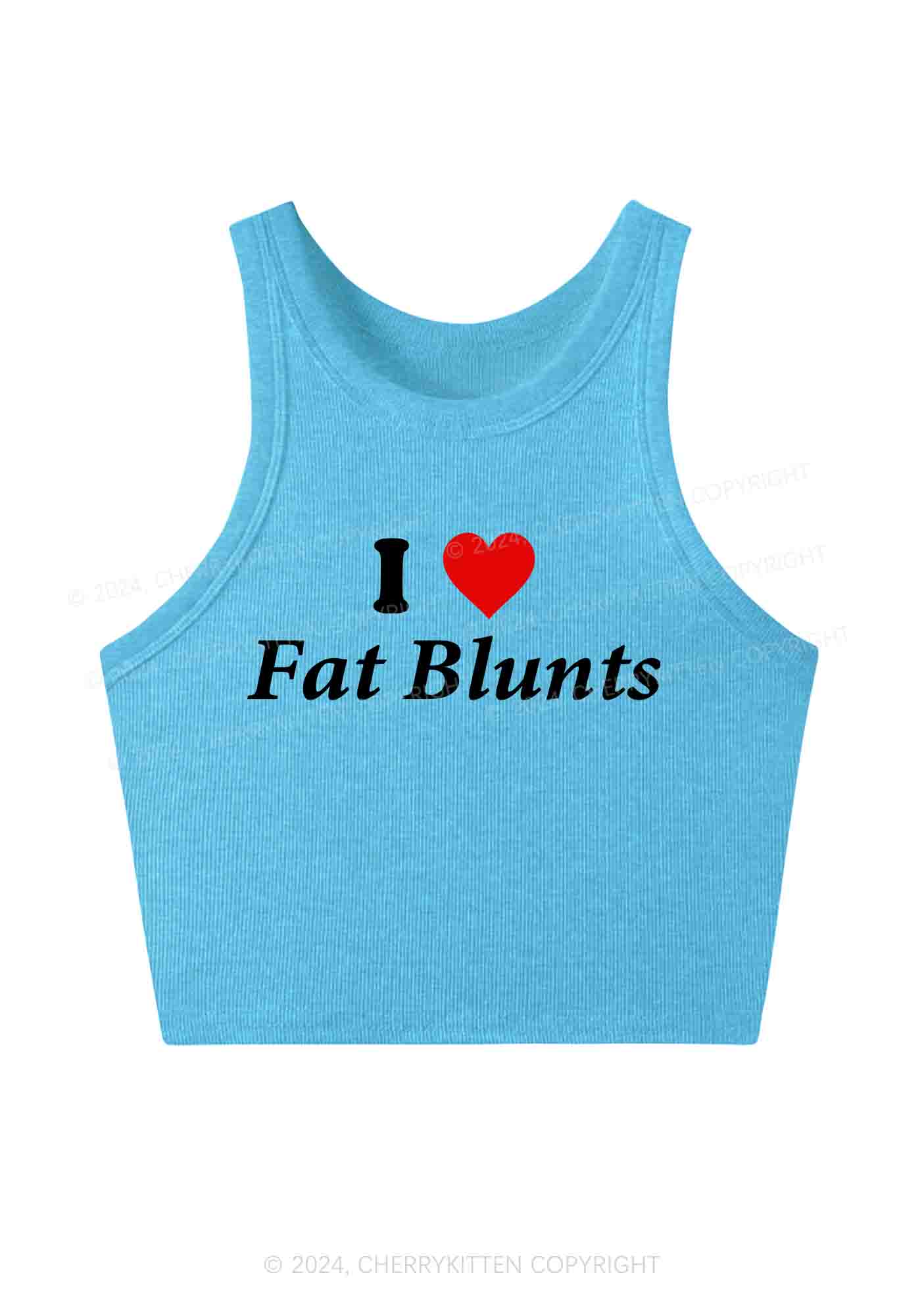 I Love Fat Blunts Y2K Crop Tank Top Cherrykitten - Image 5