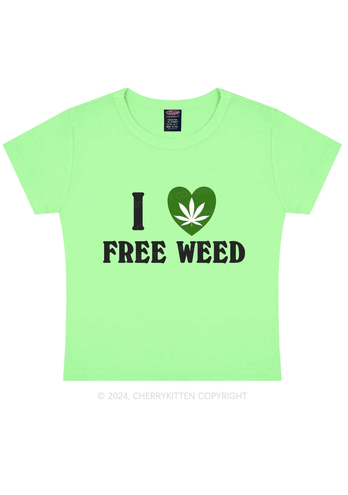 I Love Free Wxxd Y2K Baby Tee Cherrykitten - Image 10