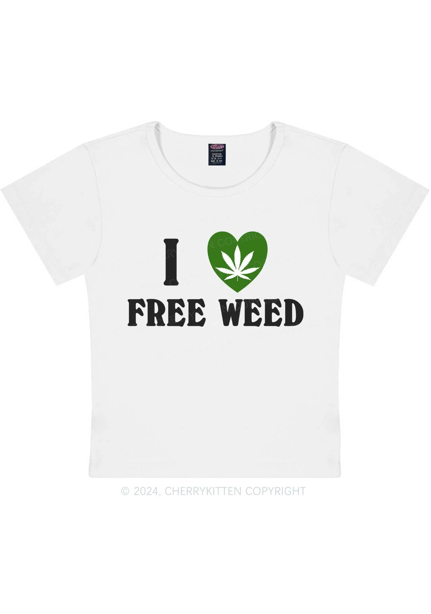 I Love Free Wxxd Y2K Baby Tee Cherrykitten - Image 4