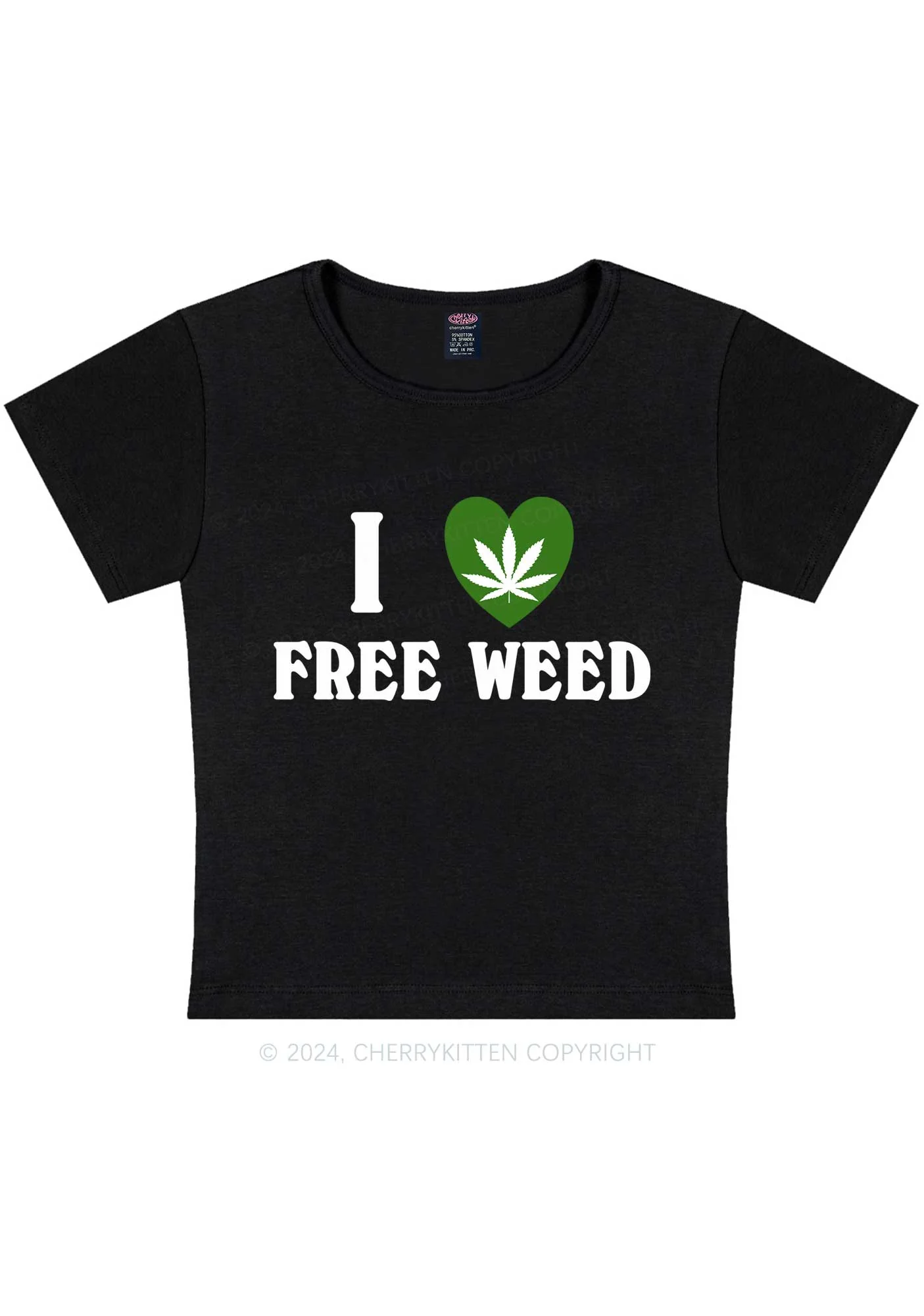 I Love Free Wxxd Y2K Baby Tee Cherrykitten - Image 5