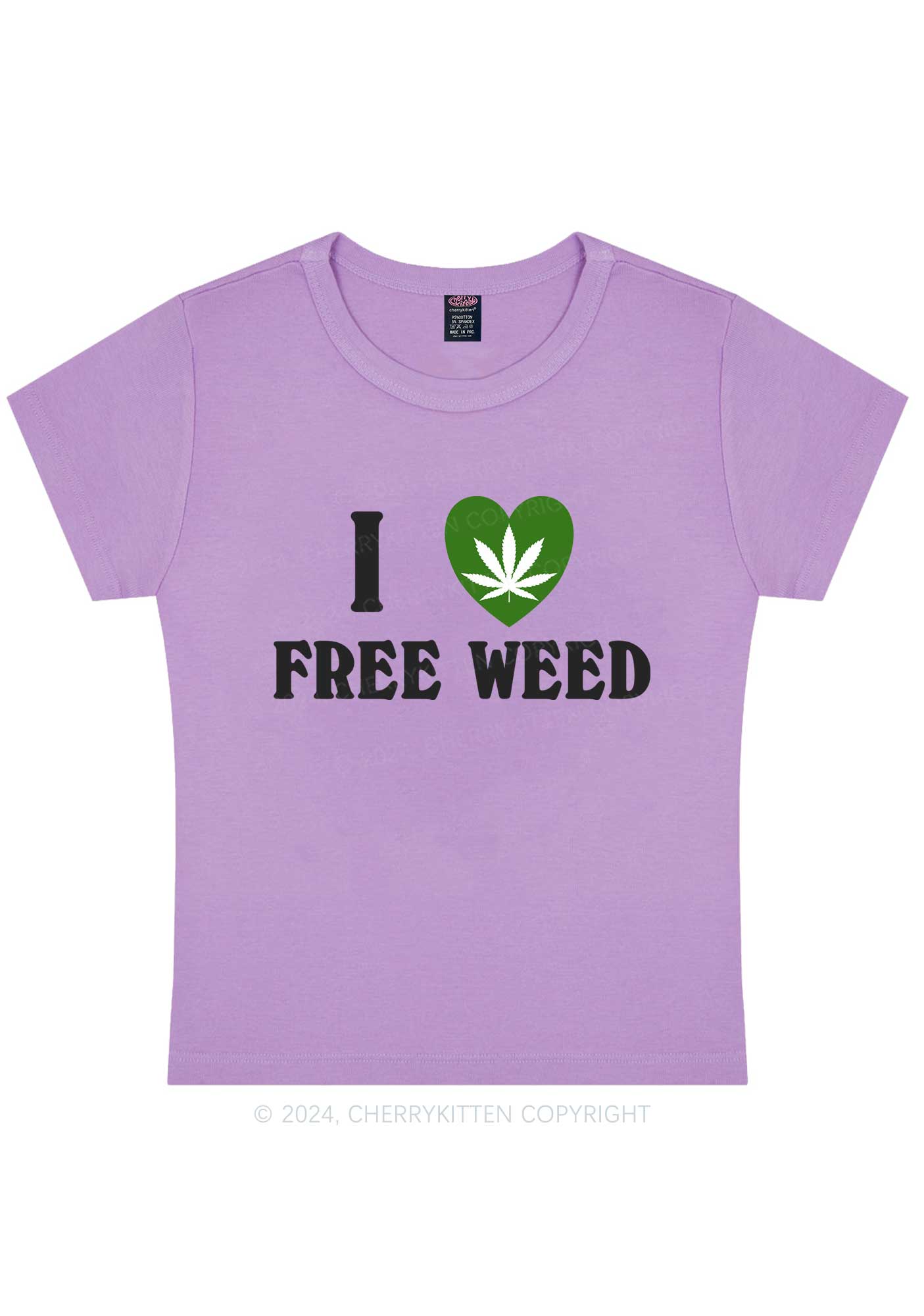 I Love Free Wxxd Y2K Baby Tee Cherrykitten - Image 6