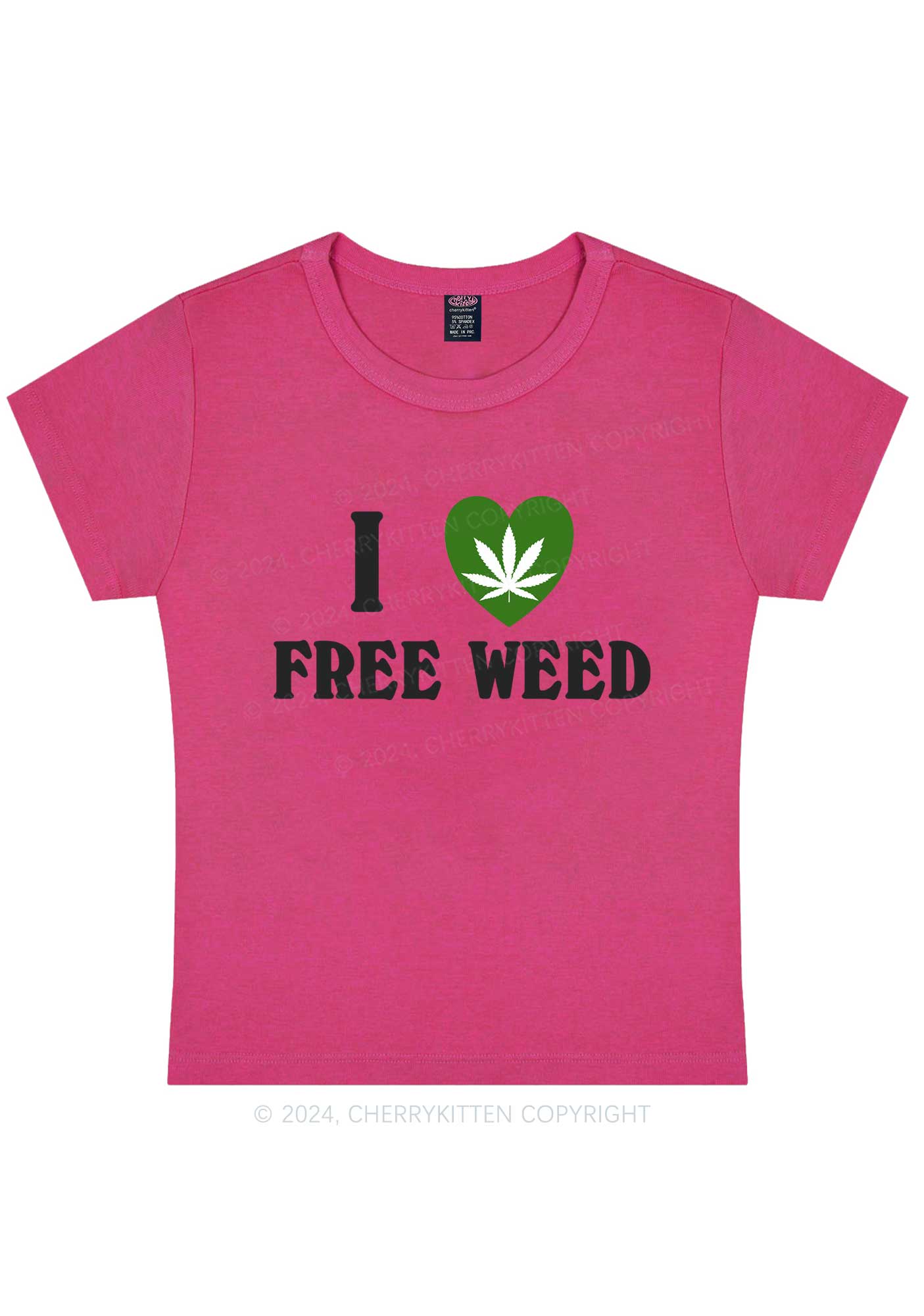 I Love Free Wxxd Y2K Baby Tee Cherrykitten - Image 7