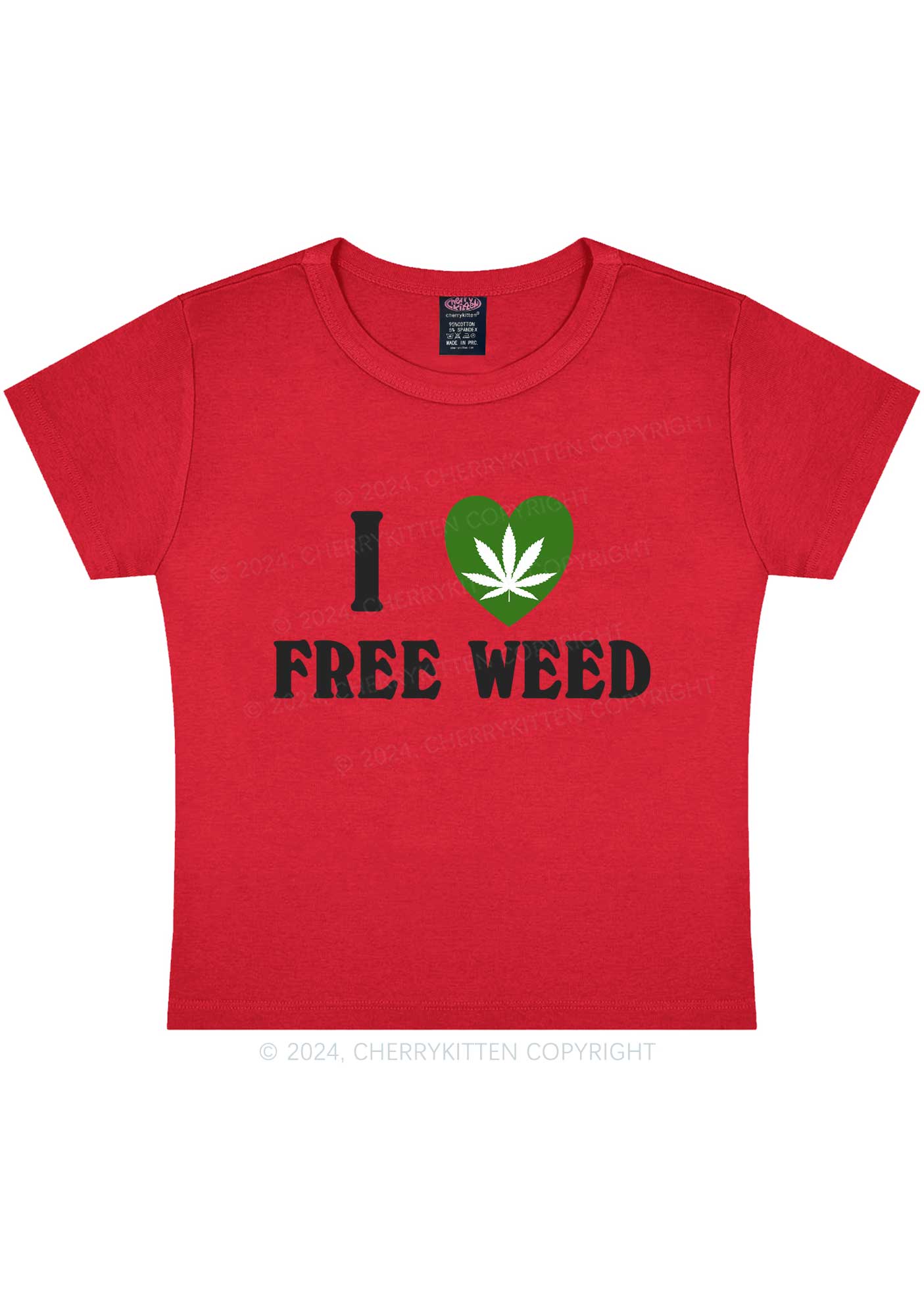 I Love Free Wxxd Y2K Baby Tee Cherrykitten - Image 8