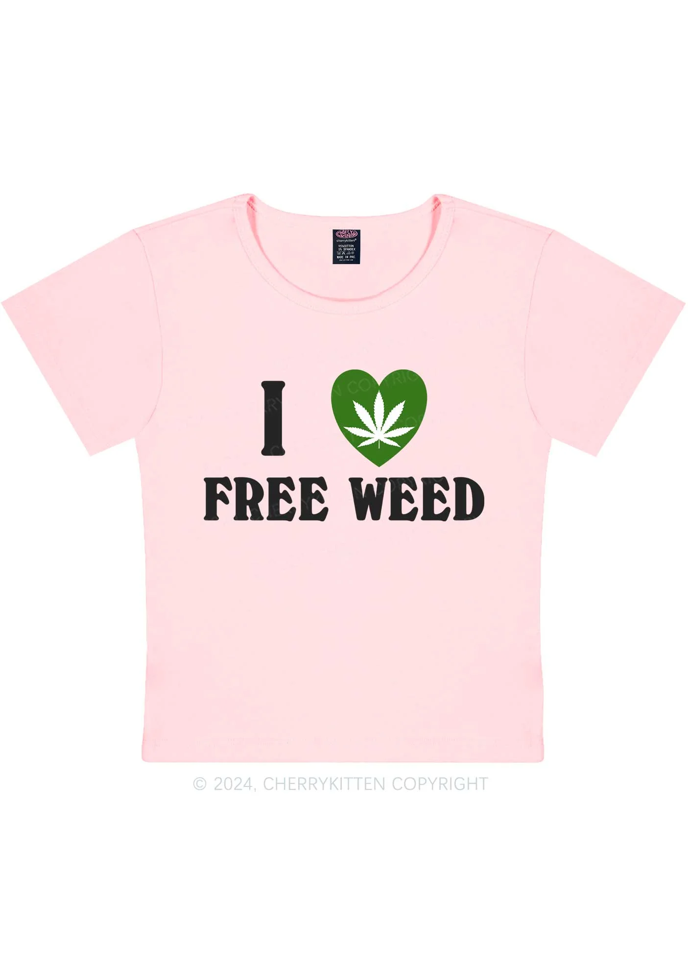 I Love Free Wxxd Y2K Baby Tee Cherrykitten - Image 9