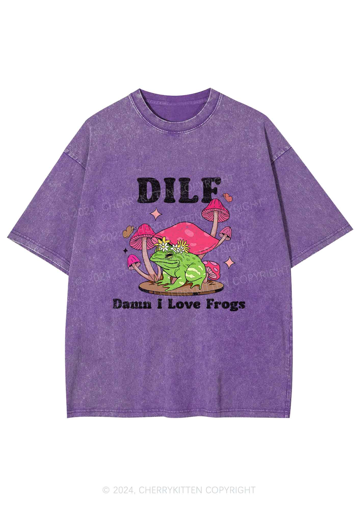 I Love Frogs Y2K Washed Tee Cherrykitten - Image 5