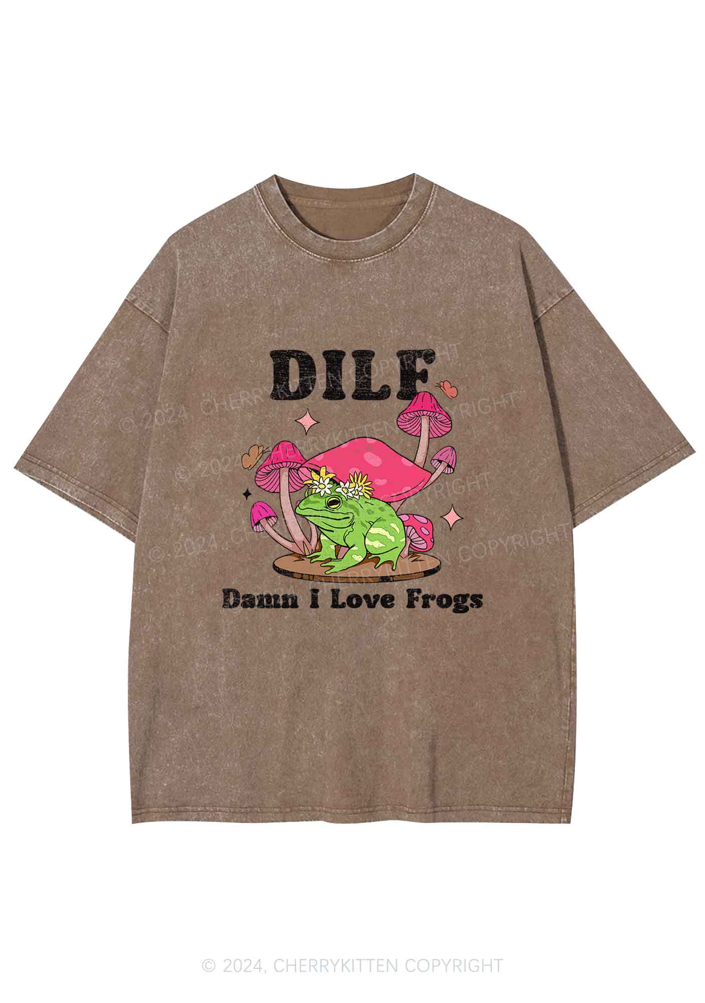 I Love Frogs Y2K Washed Tee Cherrykitten - Image 6
