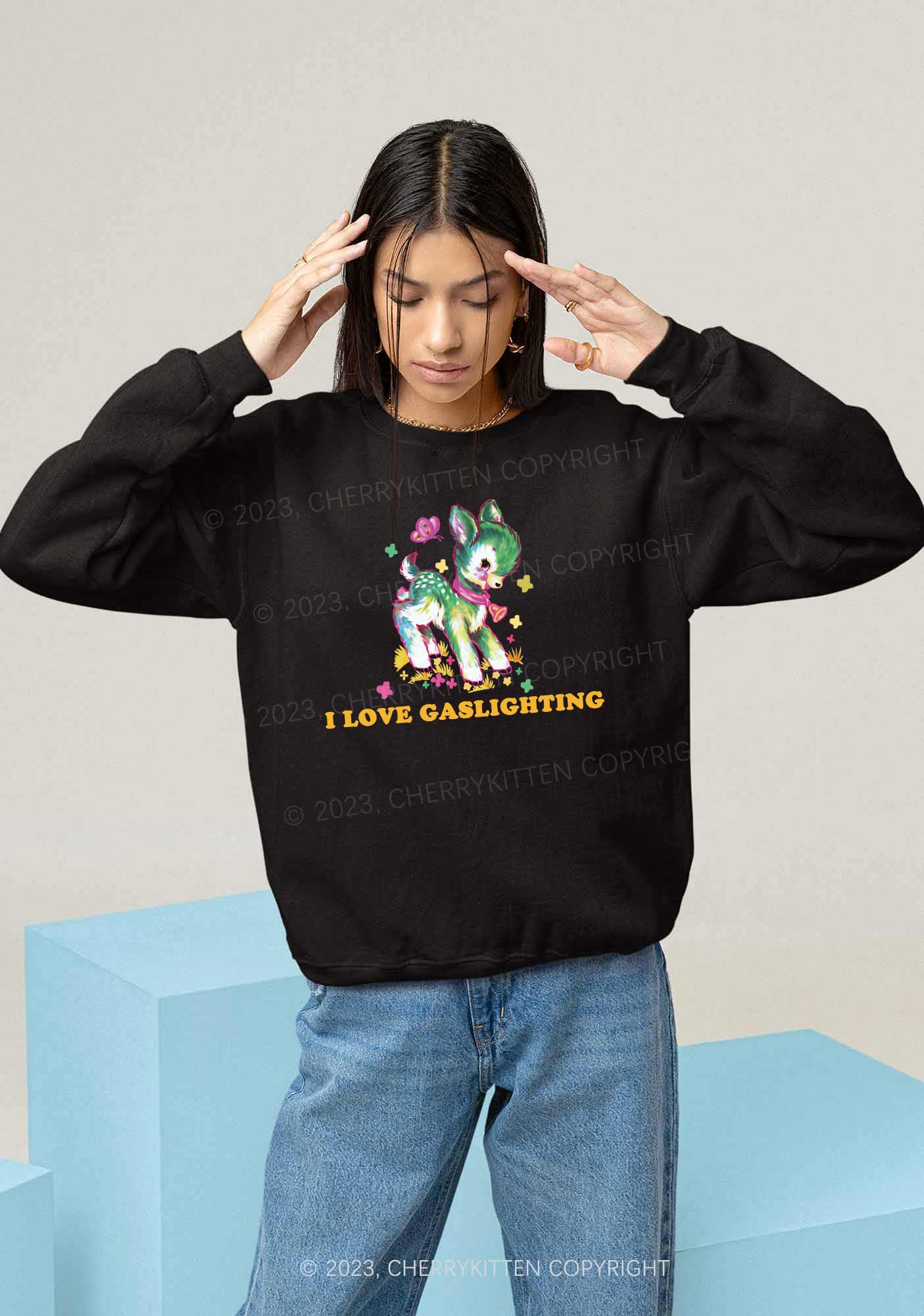 I Love Gaslighting Y2K Sweatshirt Cherrykitten - Image 2