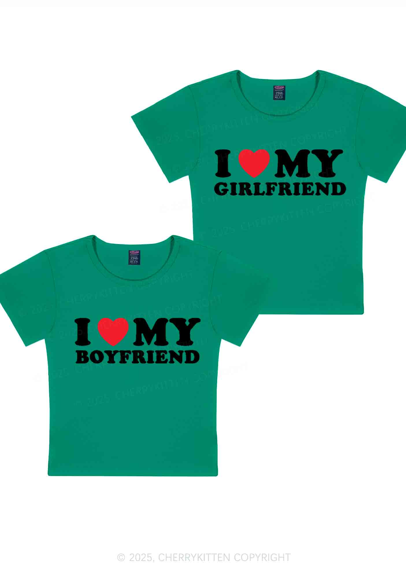 I Love GF BF Y2K Valentine's Day Baby Tee Cherrykitten - Image 10