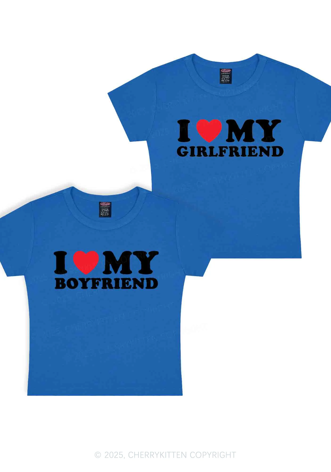 I Love GF BF Y2K Valentine's Day Baby Tee Cherrykitten - Image 11