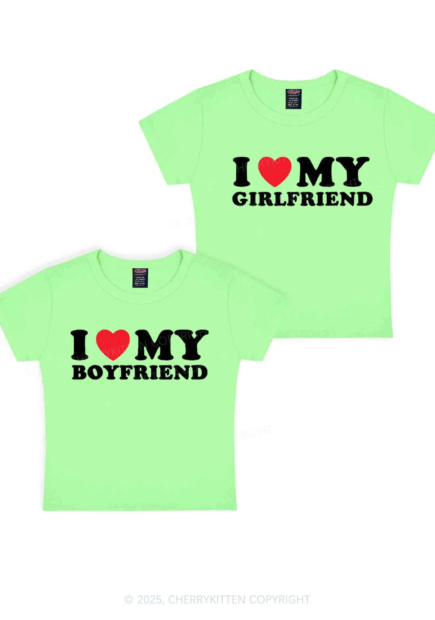 I Love GF BF Y2K Valentine's Day Baby Tee Cherrykitten - Image 13