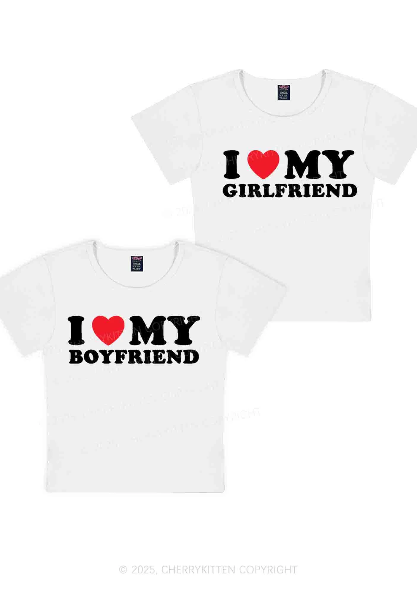 I Love GF BF Y2K Valentine's Day Baby Tee Cherrykitten - Image 5