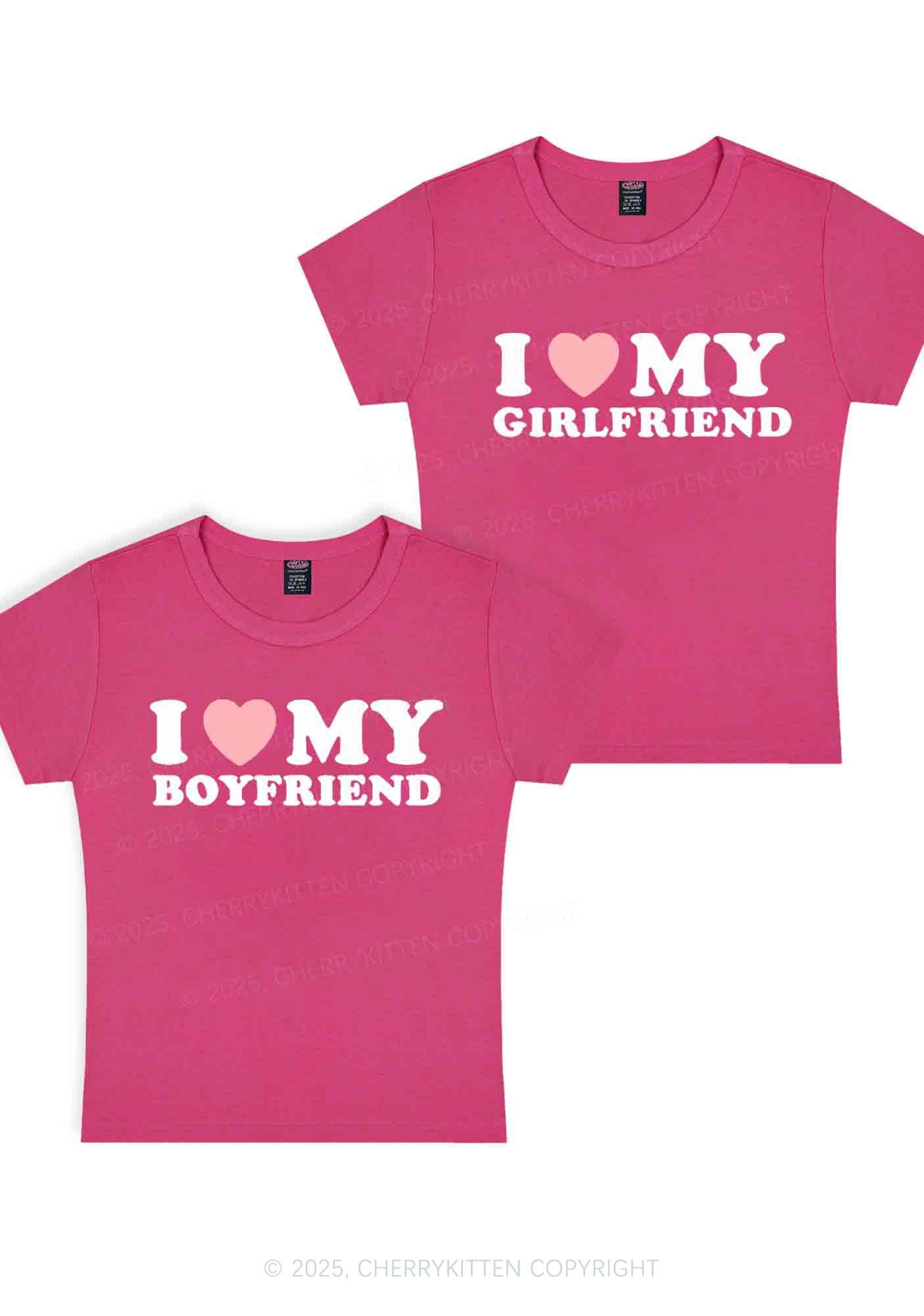 I Love GF BF Y2K Valentine's Day Baby Tee Cherrykitten - Image 8
