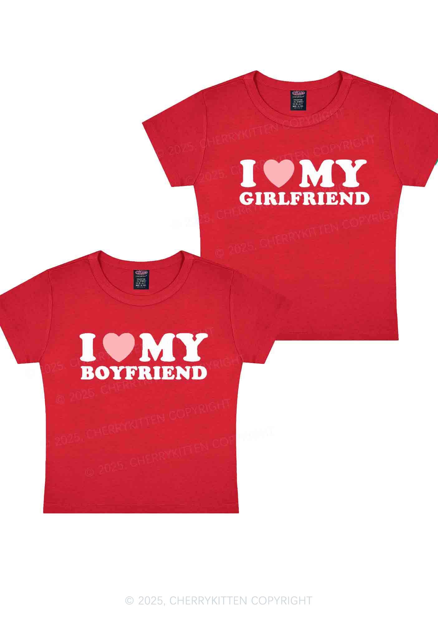 I Love GF BF Y2K Valentine's Day Baby Tee Cherrykitten - Image 9