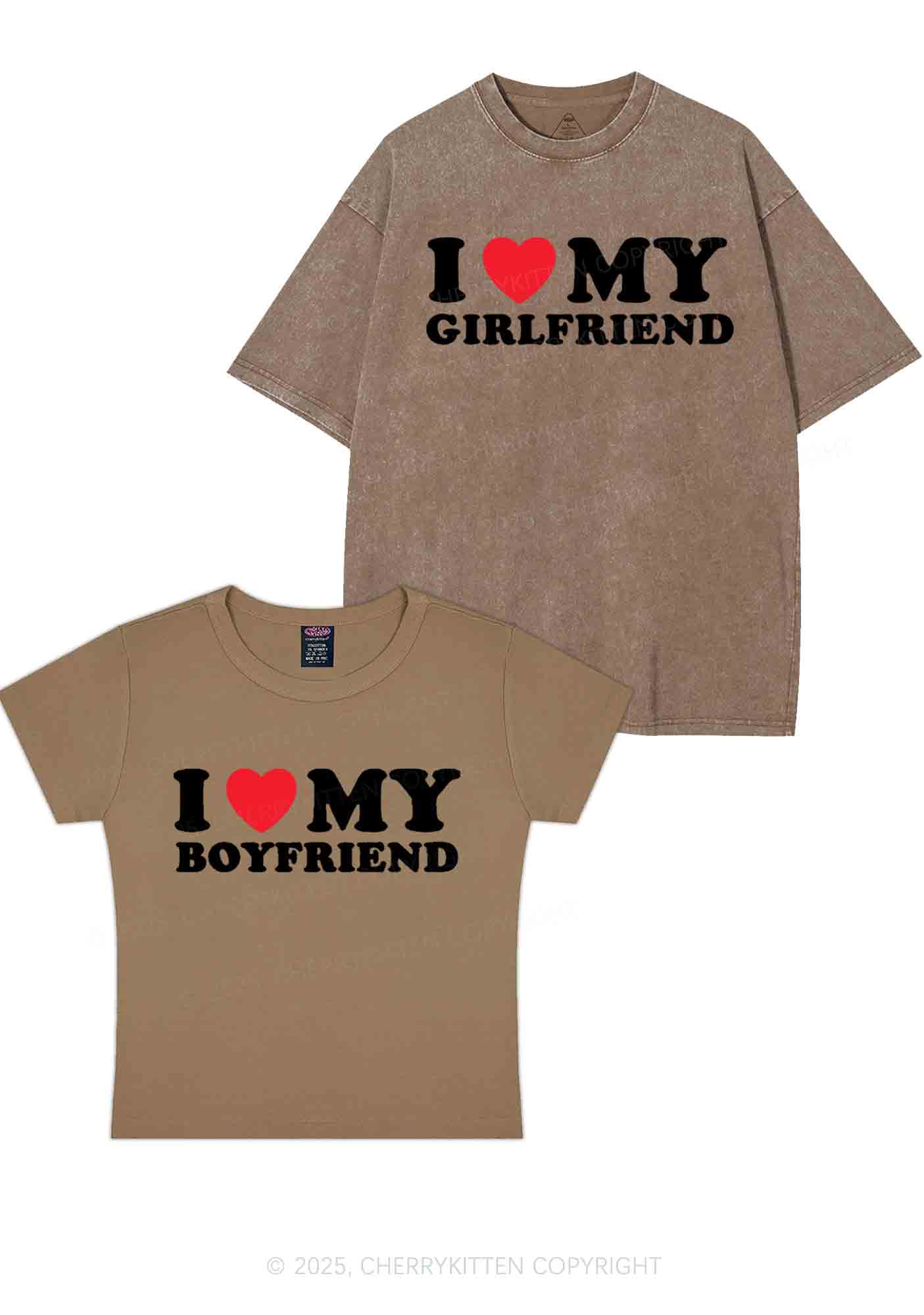 I Love GF BF Y2K Valentine's Day Couple Shirt Cherrykitten - Image 10