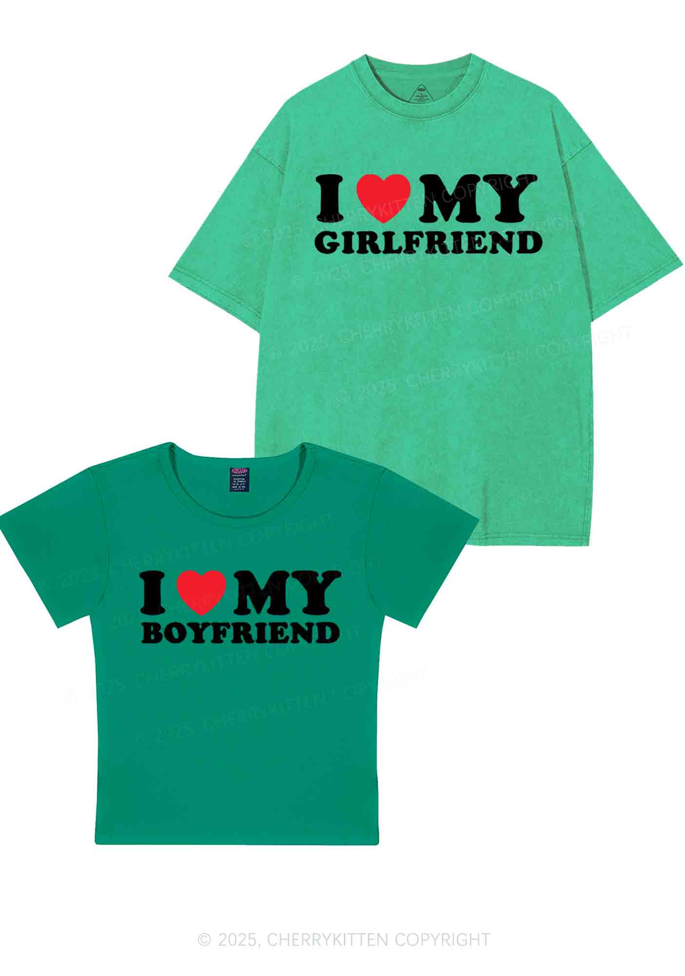 I Love GF BF Y2K Valentine's Day Couple Shirt Cherrykitten - Image 12