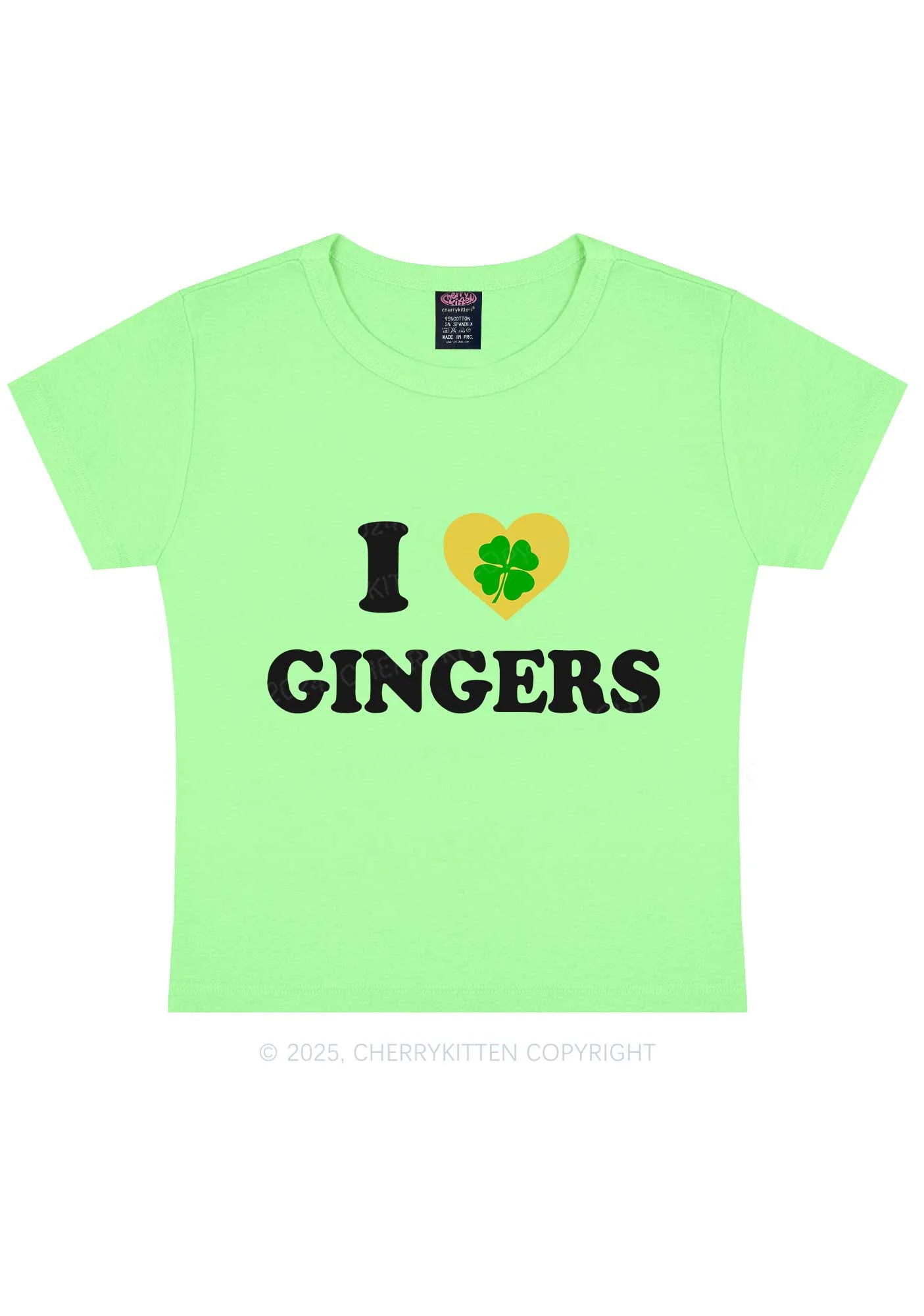 I Love Gingers St Patricks Y2K Baby Tee Cherrykitten - Image 10