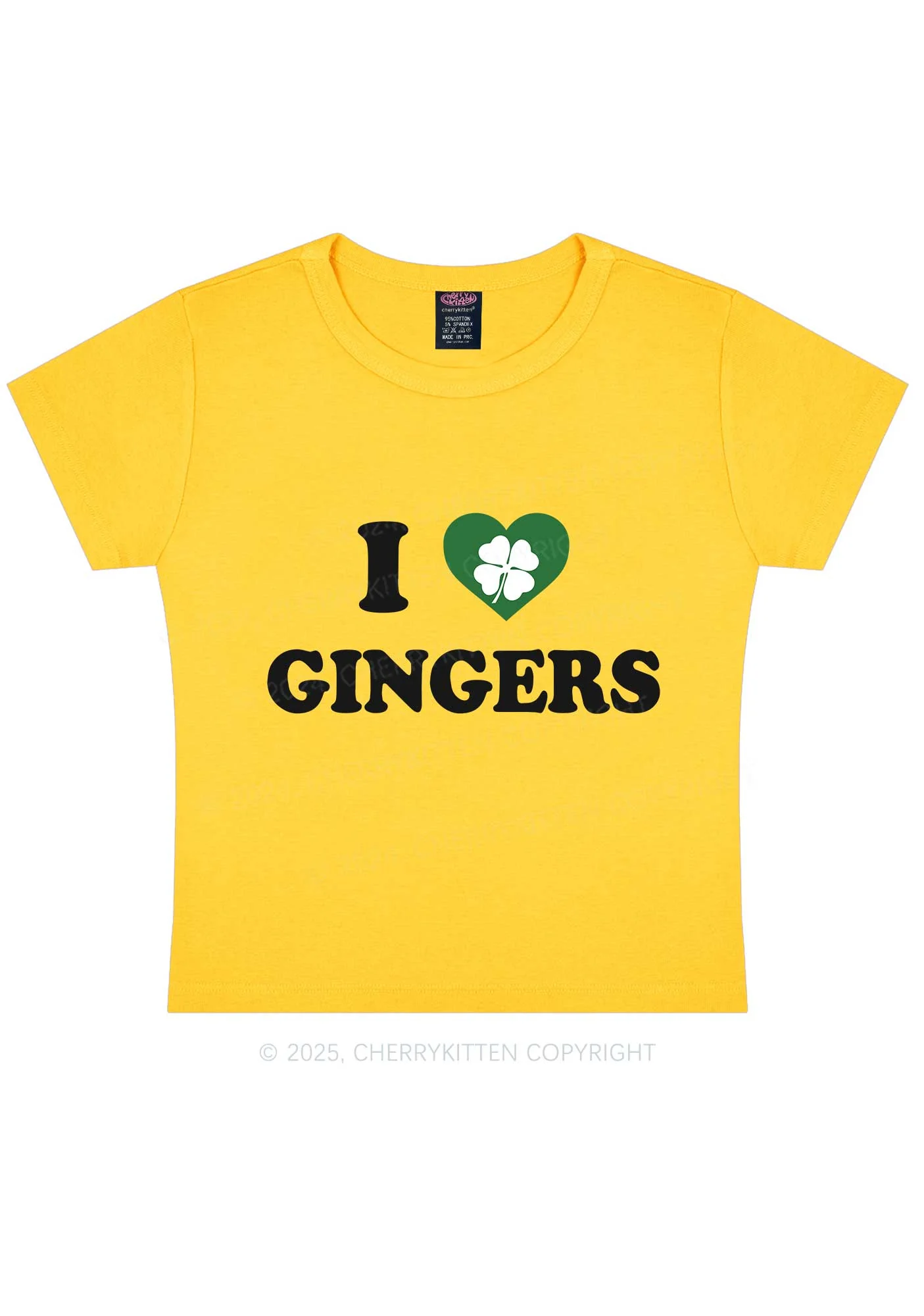 I Love Gingers St Patricks Y2K Baby Tee Cherrykitten - Image 3