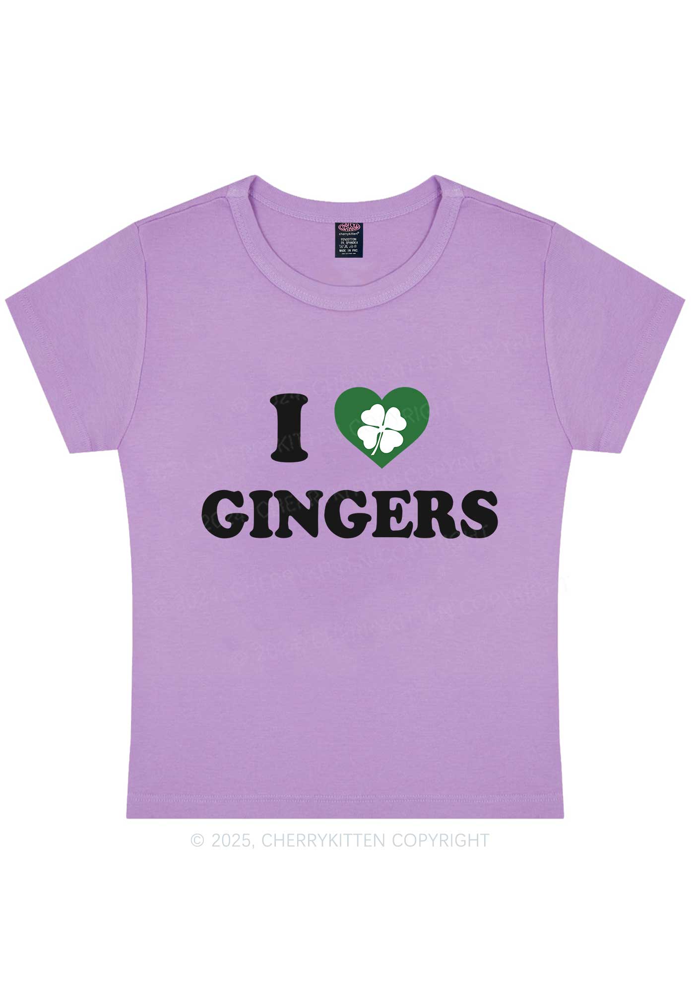 I Love Gingers St Patricks Y2K Baby Tee Cherrykitten - Image 6