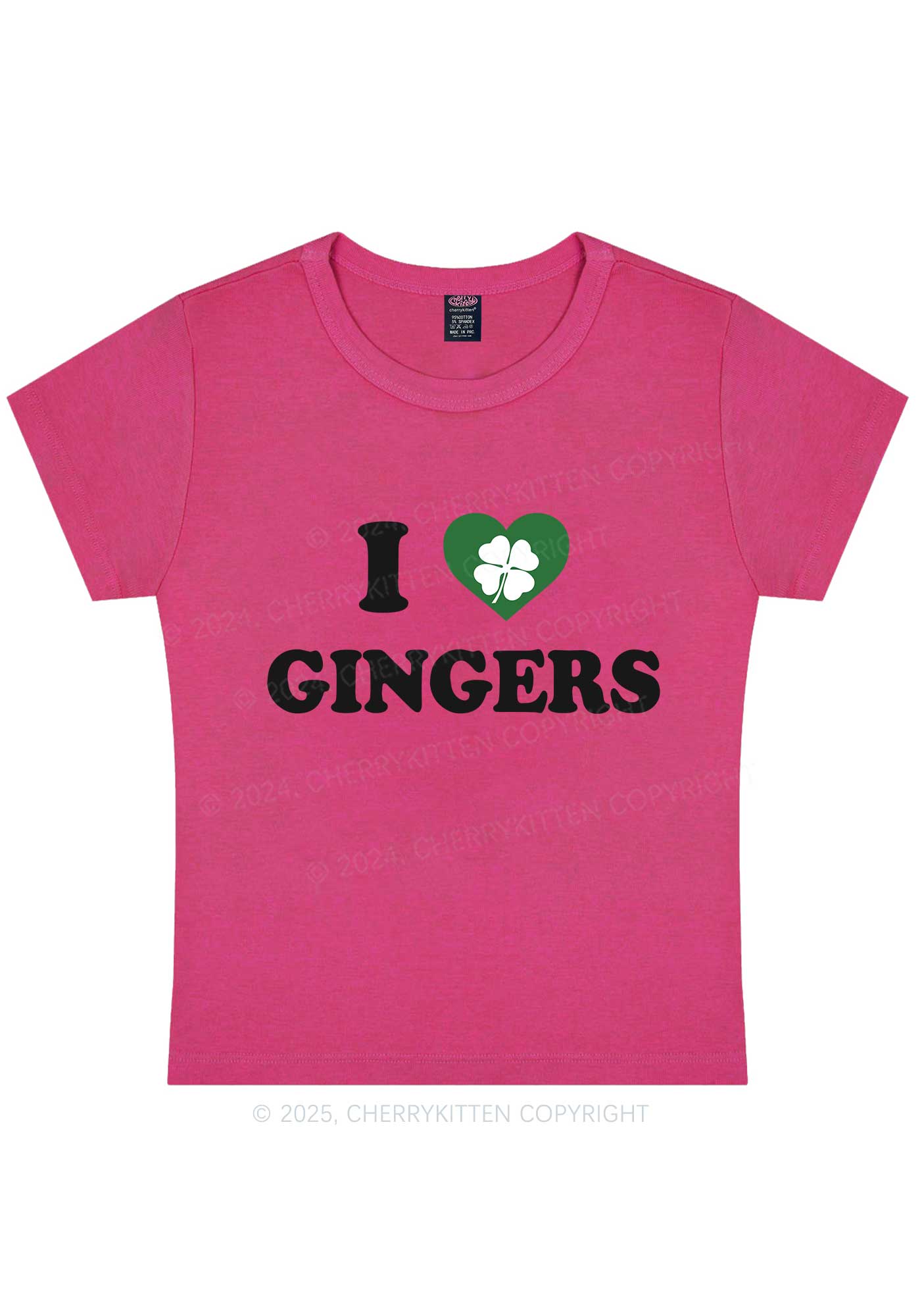 I Love Gingers St Patricks Y2K Baby Tee Cherrykitten - Image 7