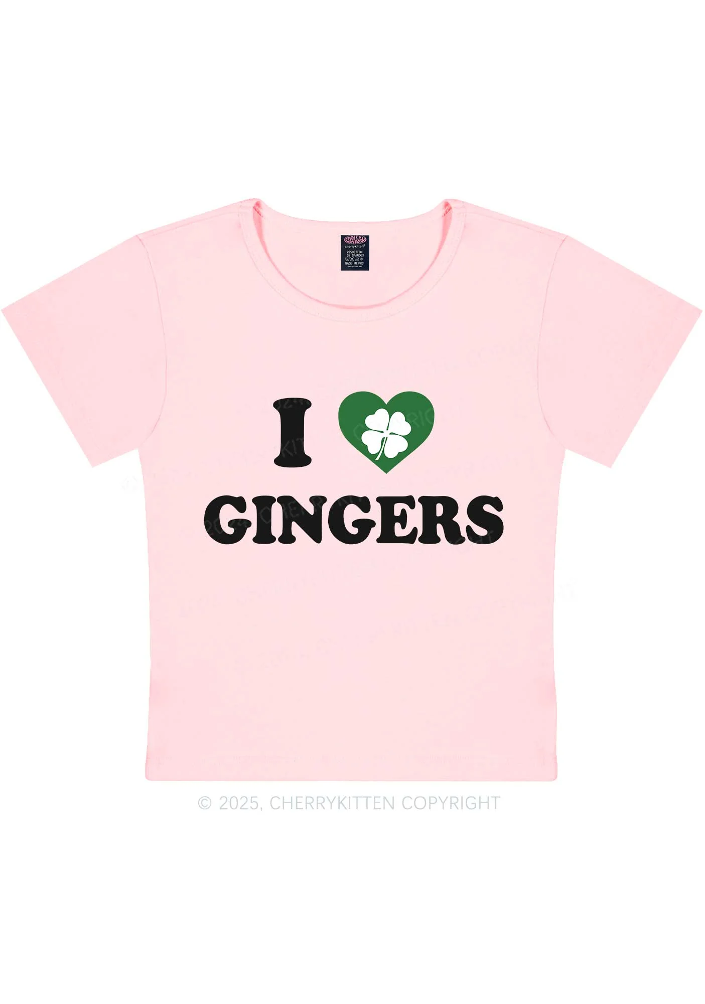 I Love Gingers St Patricks Y2K Baby Tee Cherrykitten - Image 9