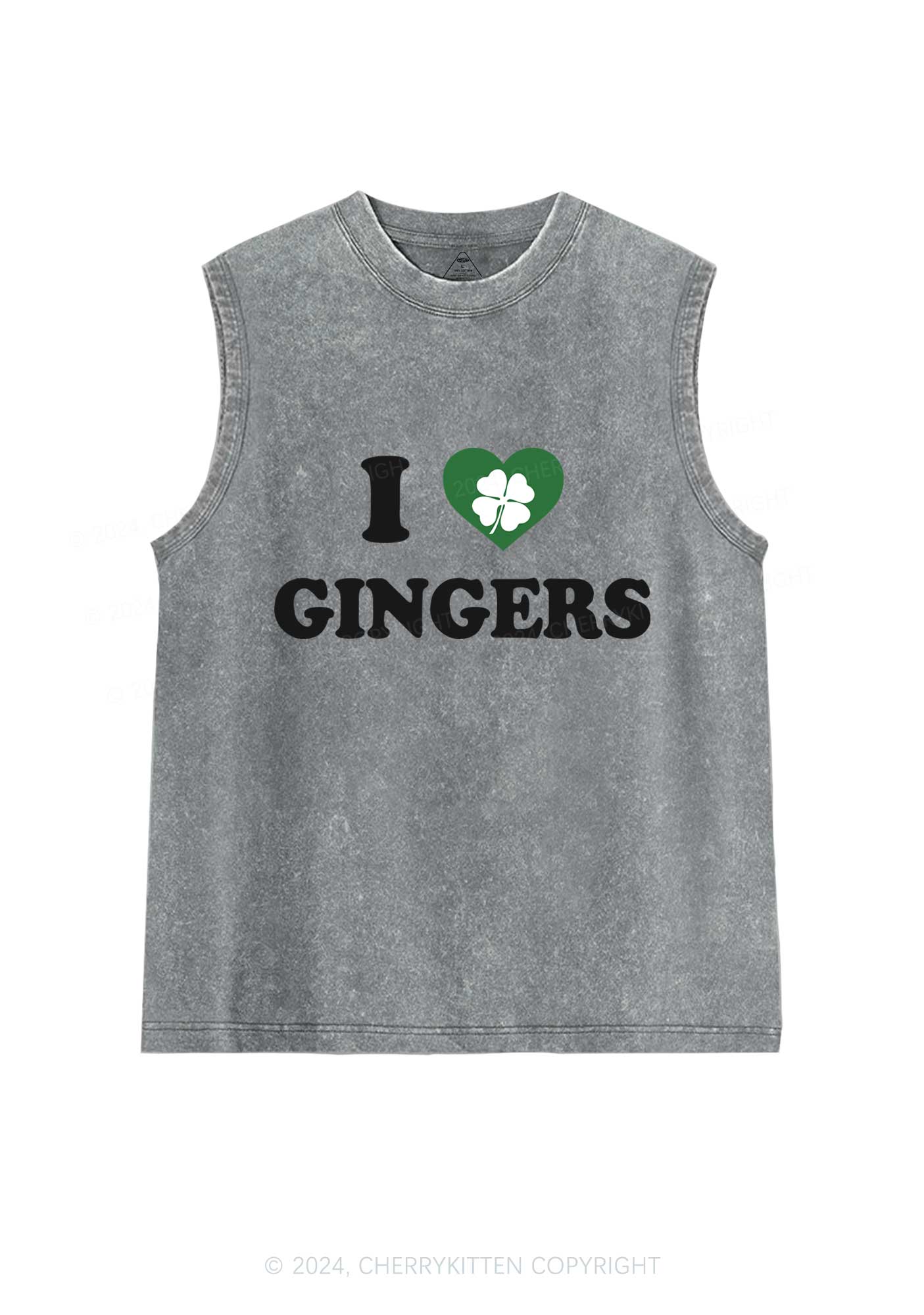 I Love Gingers St Patricks Y2K Washed Tank Cherrykitten - Image 5