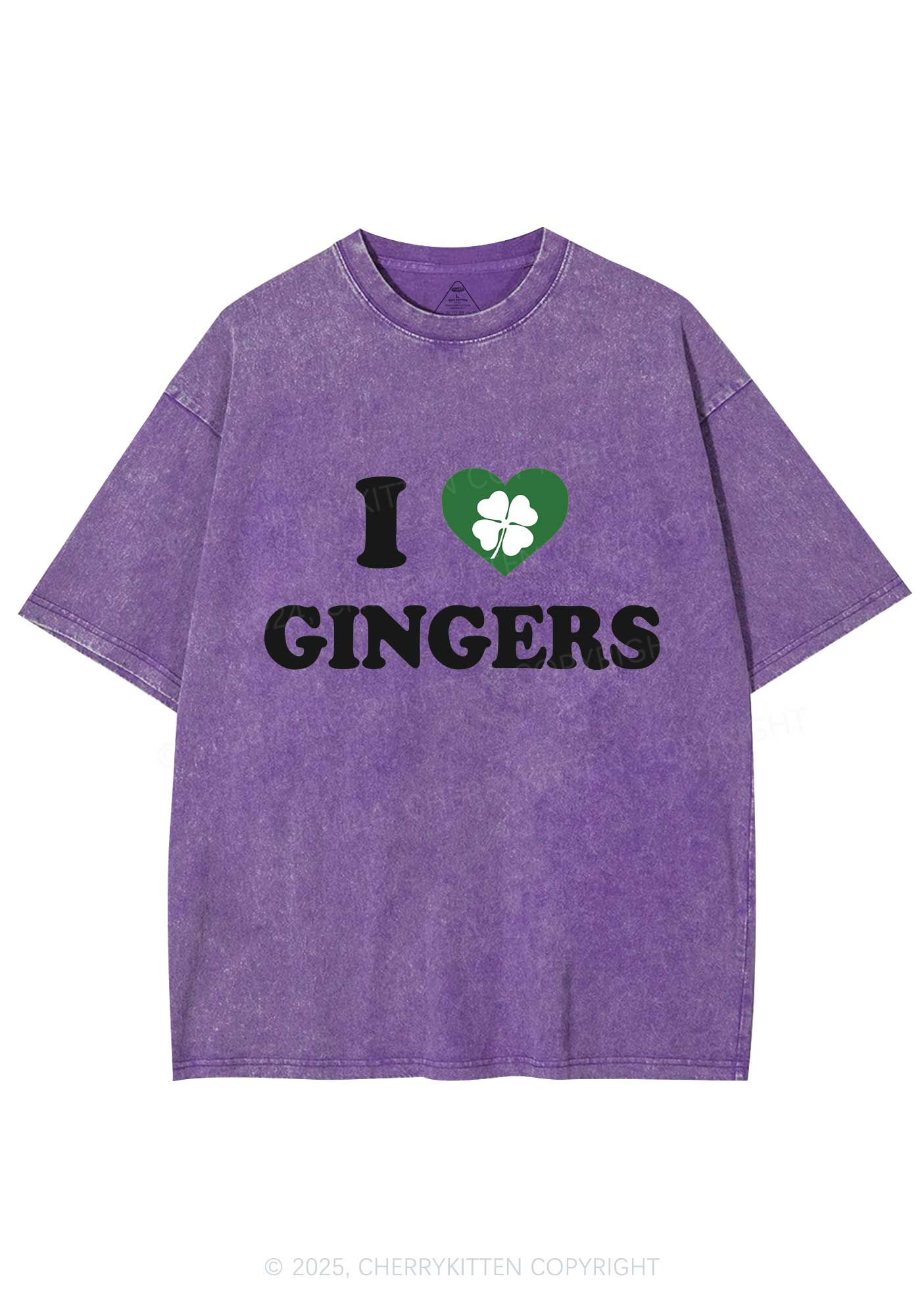 I Love Gingers St Patricks Y2K Washed Tee Cherrykitten - Image 7