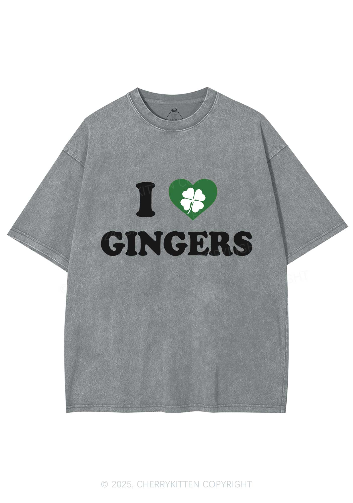 I Love Gingers St Patricks Y2K Washed Tee Cherrykitten - Image 8