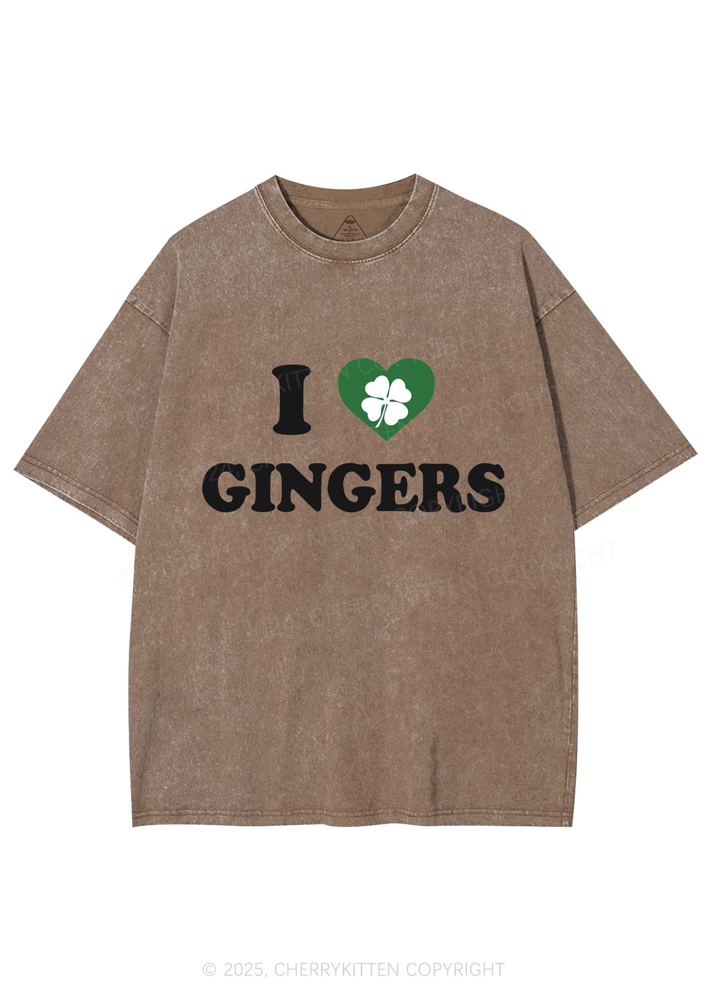 I Love Gingers St Patricks Y2K Washed Tee Cherrykitten - Image 9