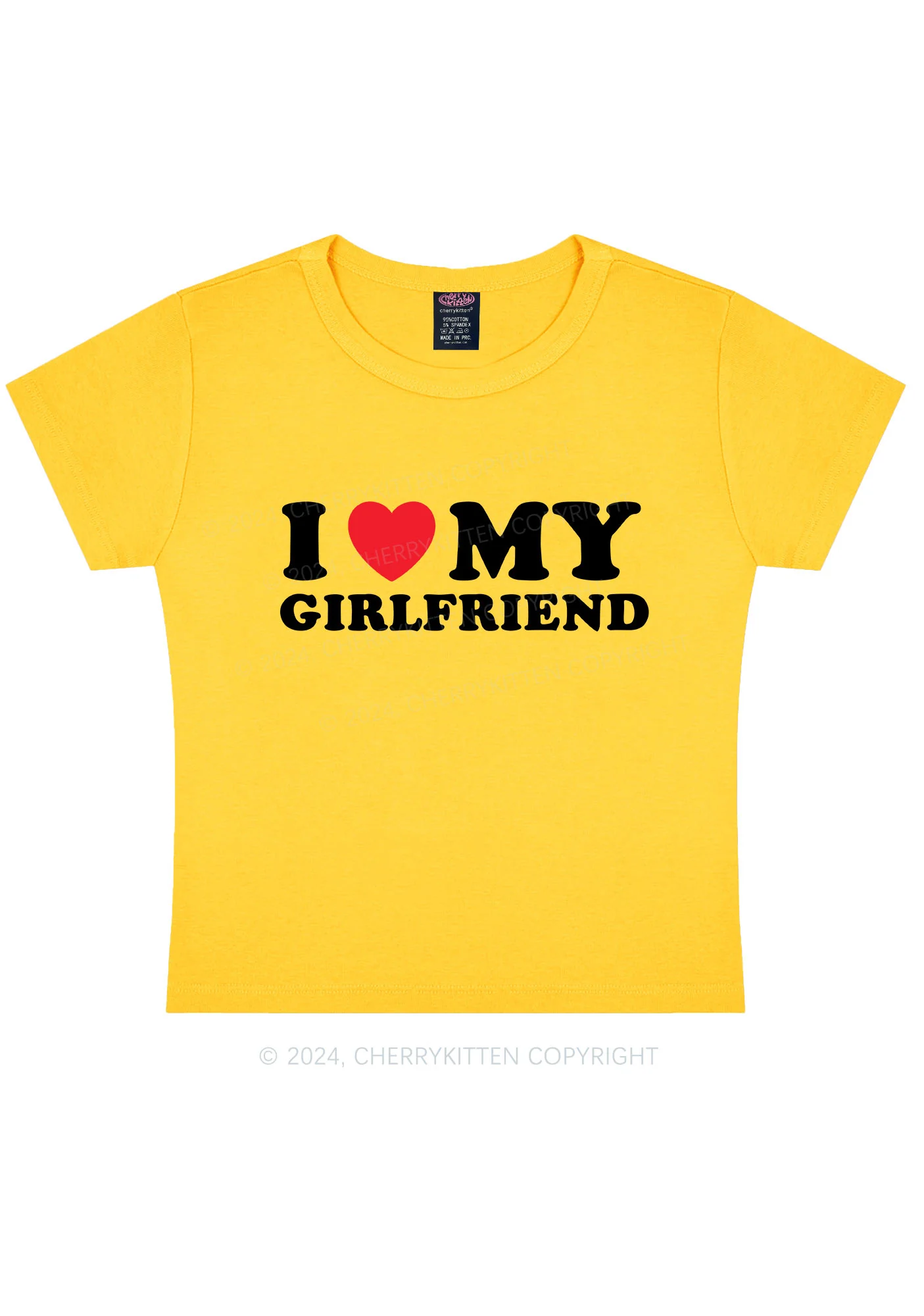 I Love Girlfriend Y2K Valentine's Day Baby Tee Cherrykitten - Image 3