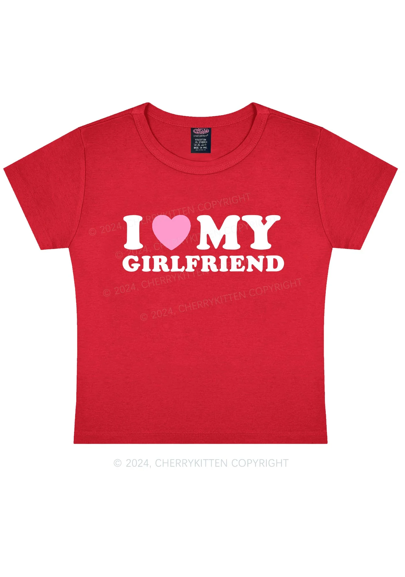 I Love Girlfriend Y2K Valentine's Day Baby Tee Cherrykitten - Image 7